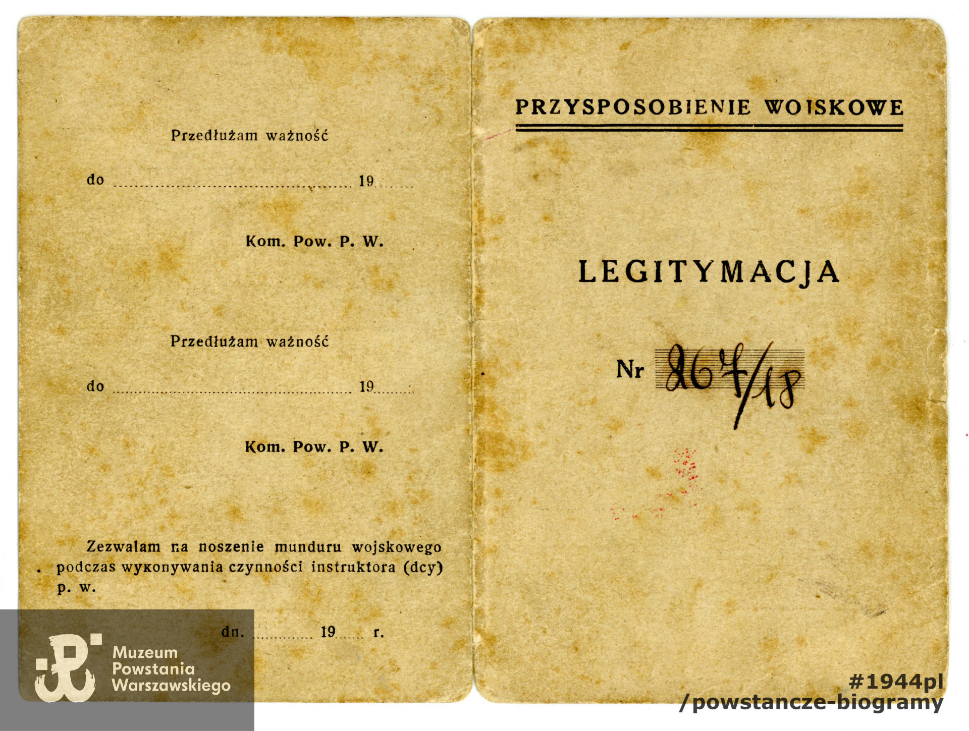 Ze zbiorów rodzinnych p. Małgorzaty Cendrowskiej - Olechno, siostrzenicy Powstańca.