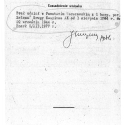 Muzeum Powstania Warszawskiego, Teczki personalne uczestników Powstania Warszawskiego: Gryżewski Władysław