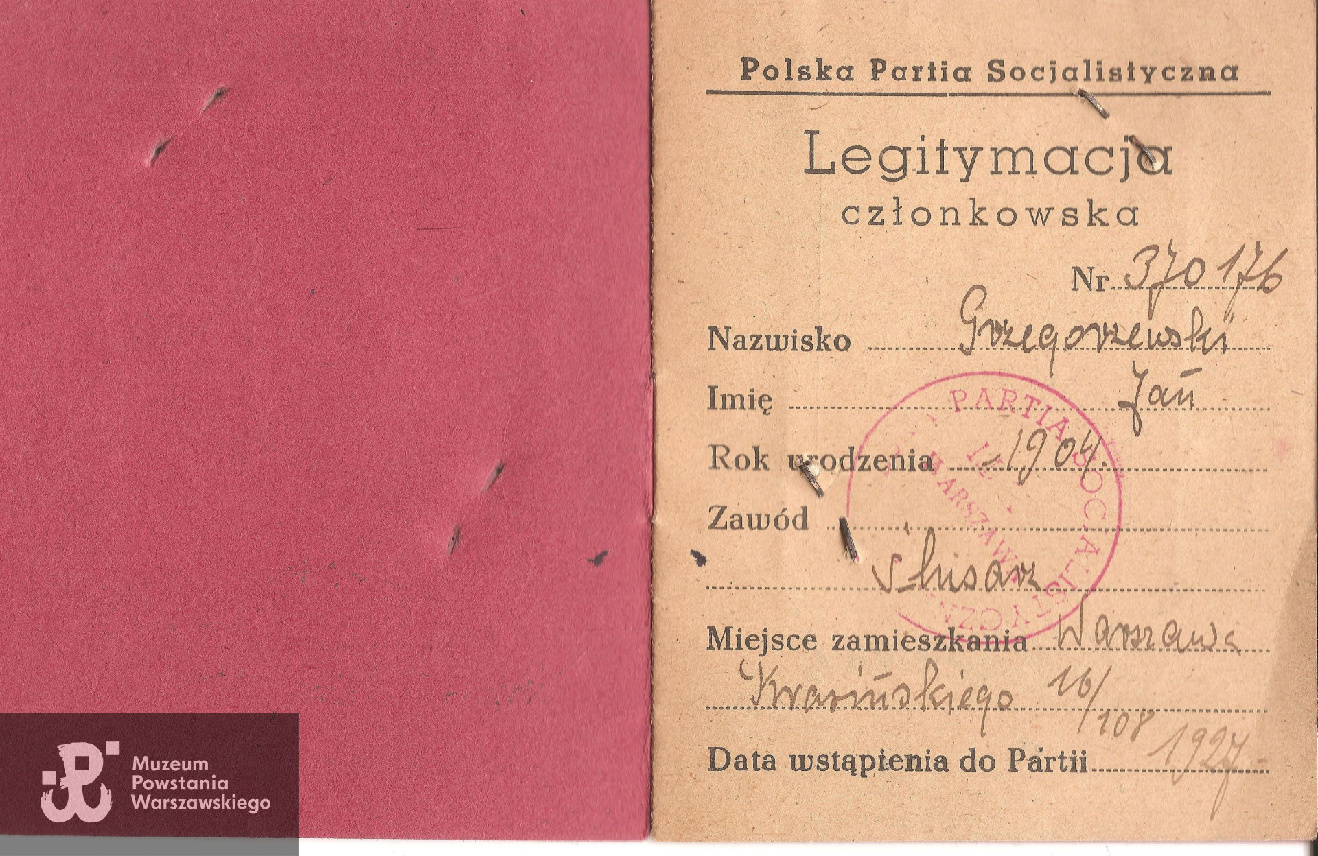 Z archiwum rodzinnego córki,  p. Wandy Grzegorzewskiej - Zylm udostępniła p. Monika Zylm - Kosiedowska