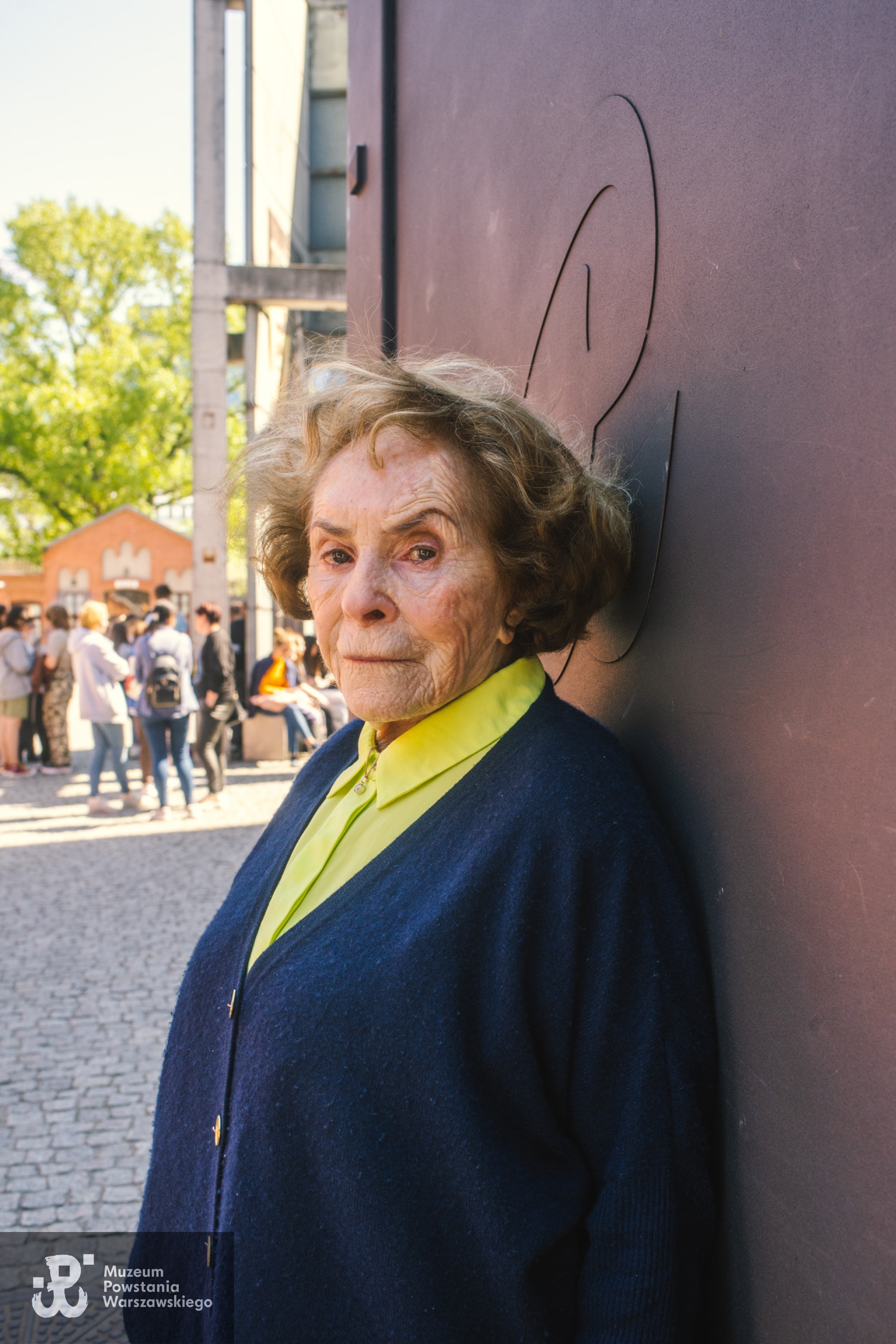 Pani Maria Devrim podczas swej ostatniej wizyty w Muzeum Powstania Warszawskiego, 12 maja 2023 r. Fot. Katarzyna Stefanowska, MPW