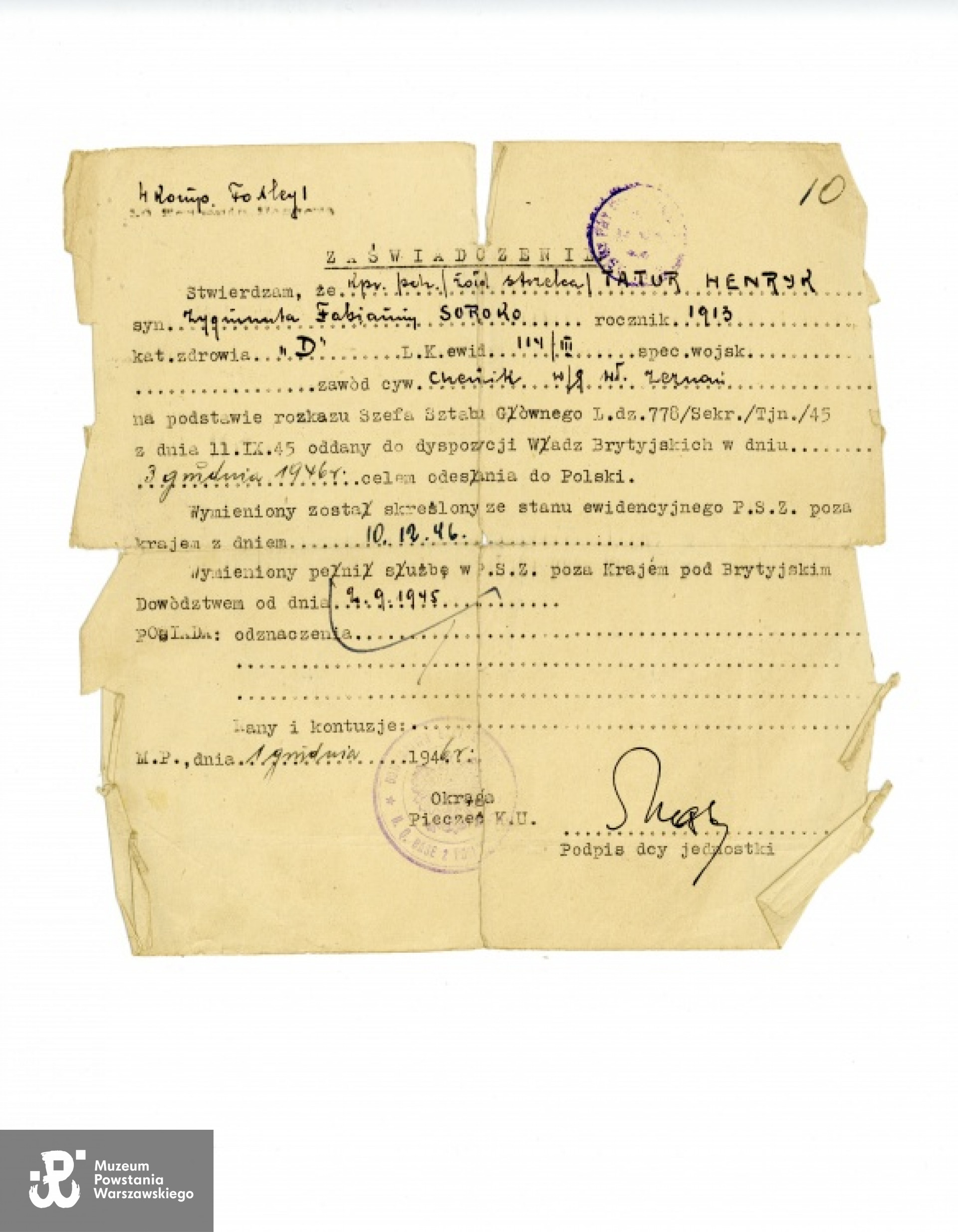 Fot. z archiwum rodzinnego Andrzeja Tatura