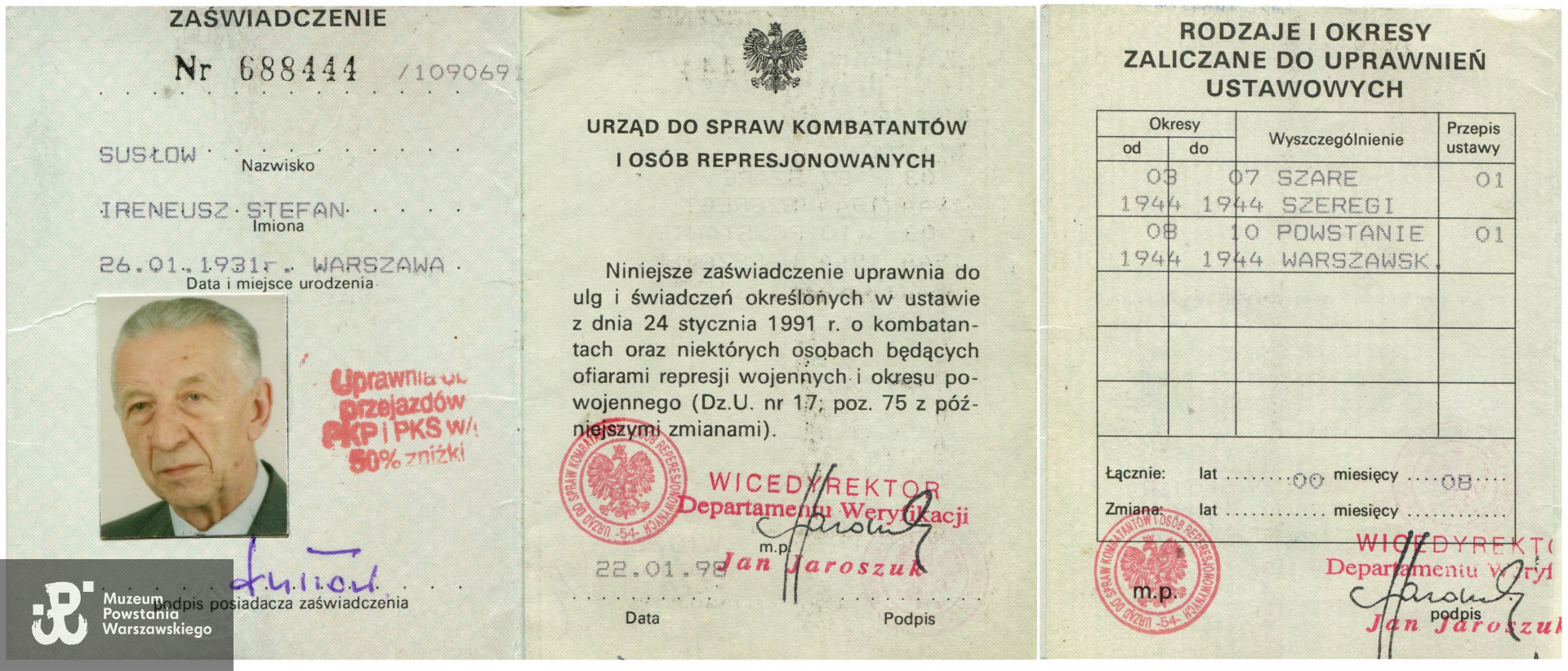 Archiwum prywatne, skan: materiały do Słownika Uczestników PW - Pokój Kombatanta MPW