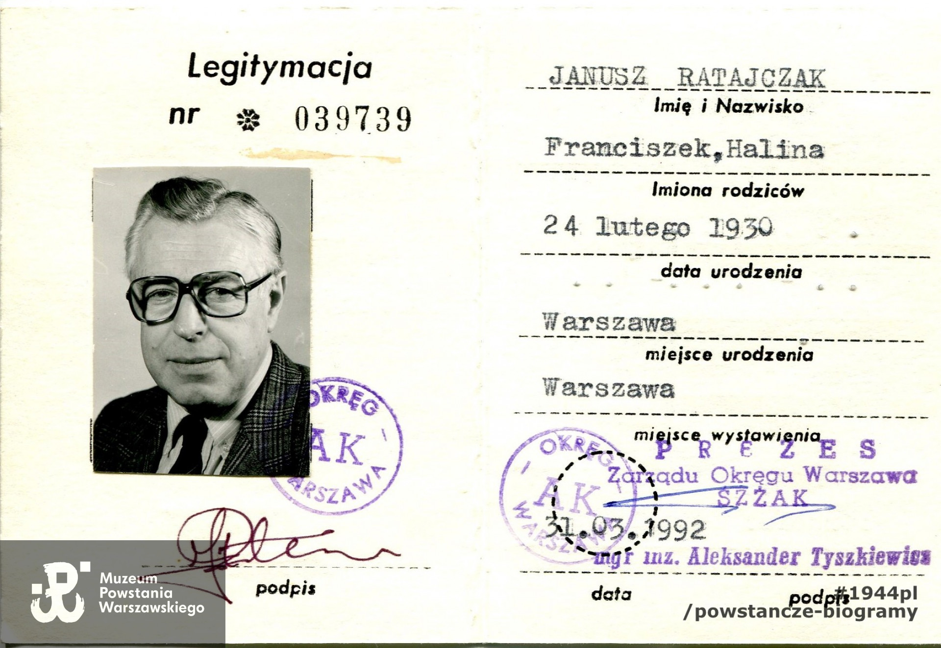 Źródło: archiwum rodzinne p. Janusza Macieja Ratajczaka.