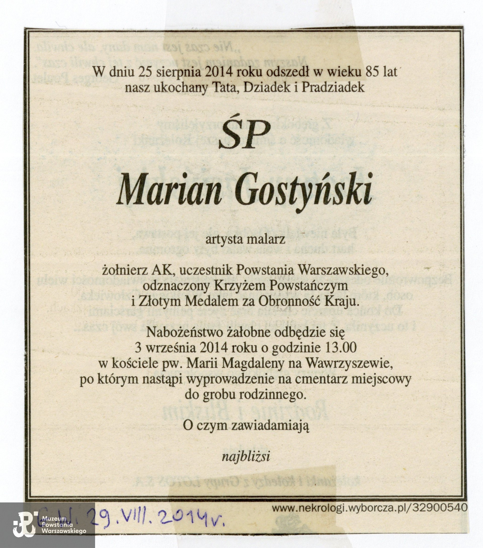 Muzeum Powstania Warszawskiego, Teczki personalne uczestników Powstania Warszawskiego