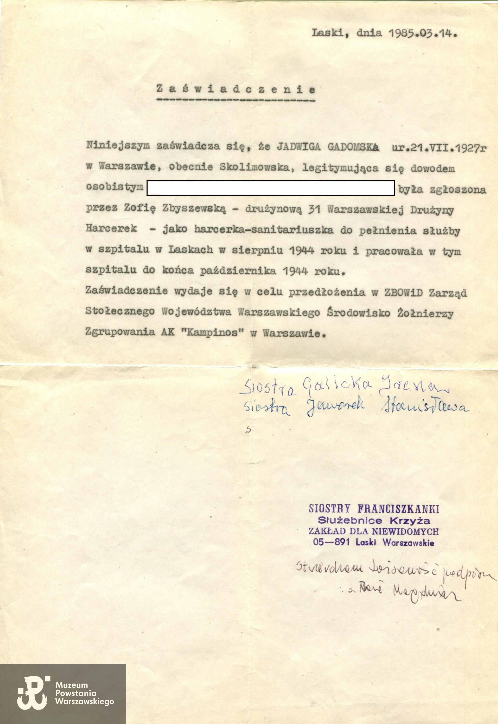 Skan - materiały do Słownika Uczestników PW, Pokój Kombatanta