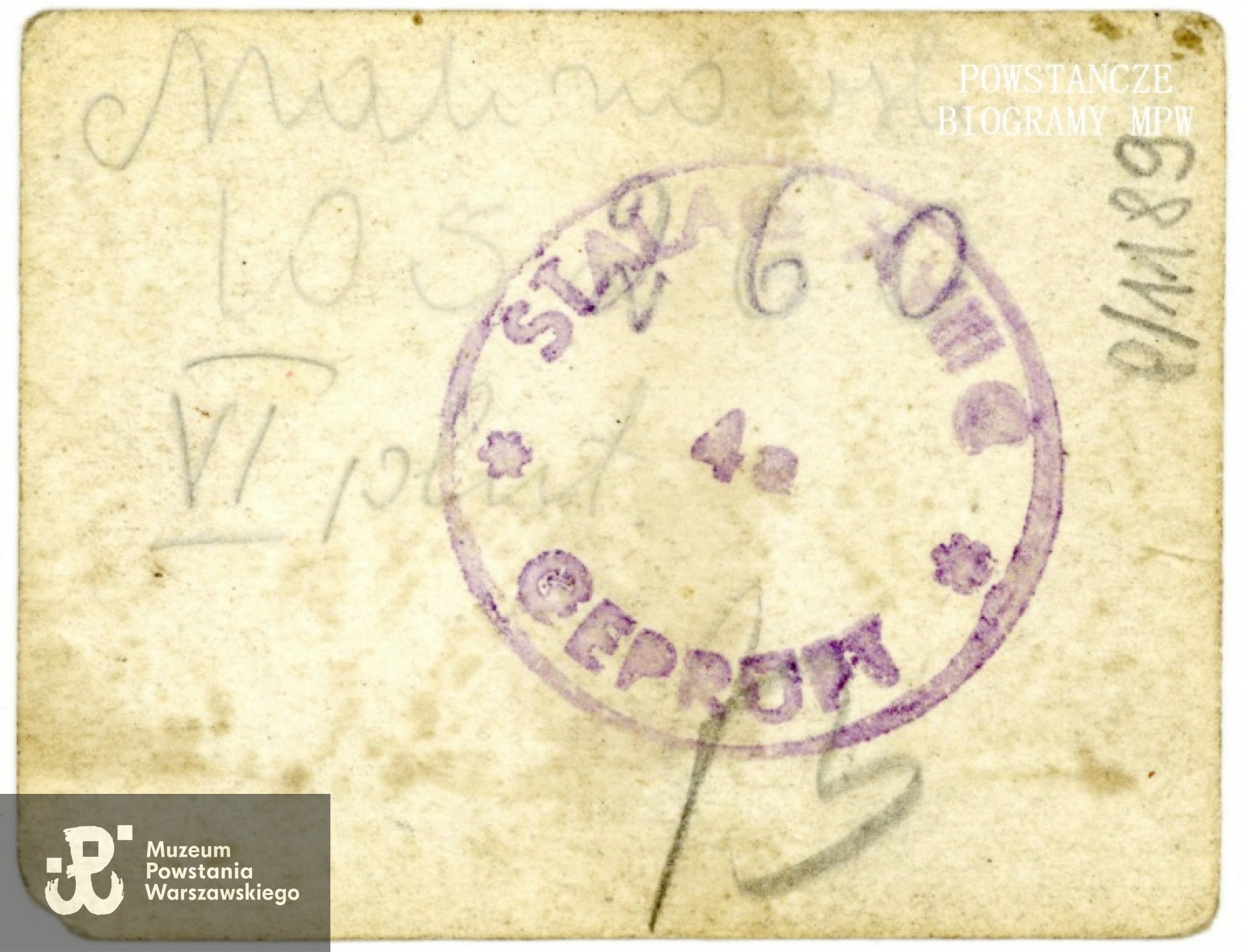 Fot. ze zbiorów Muzeum Powstania Warszawskiego, dar Włodzimierza Wiśniewskiego "Szczerby"