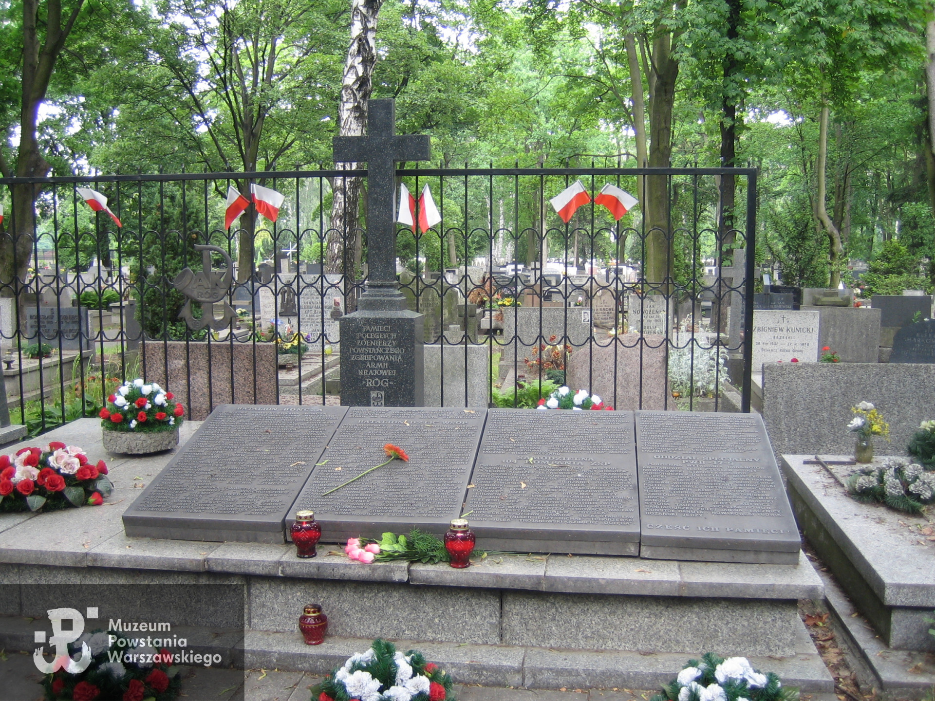 Cmentarz Wojskowy na Powązkach, miejsce zbiorowego upamiętnienia poległych żołnierzy zgrupowania "Róg" - I batalion WSOP "Dzik". Fot. udostępnił p. Włodzimierz  Dolecki 