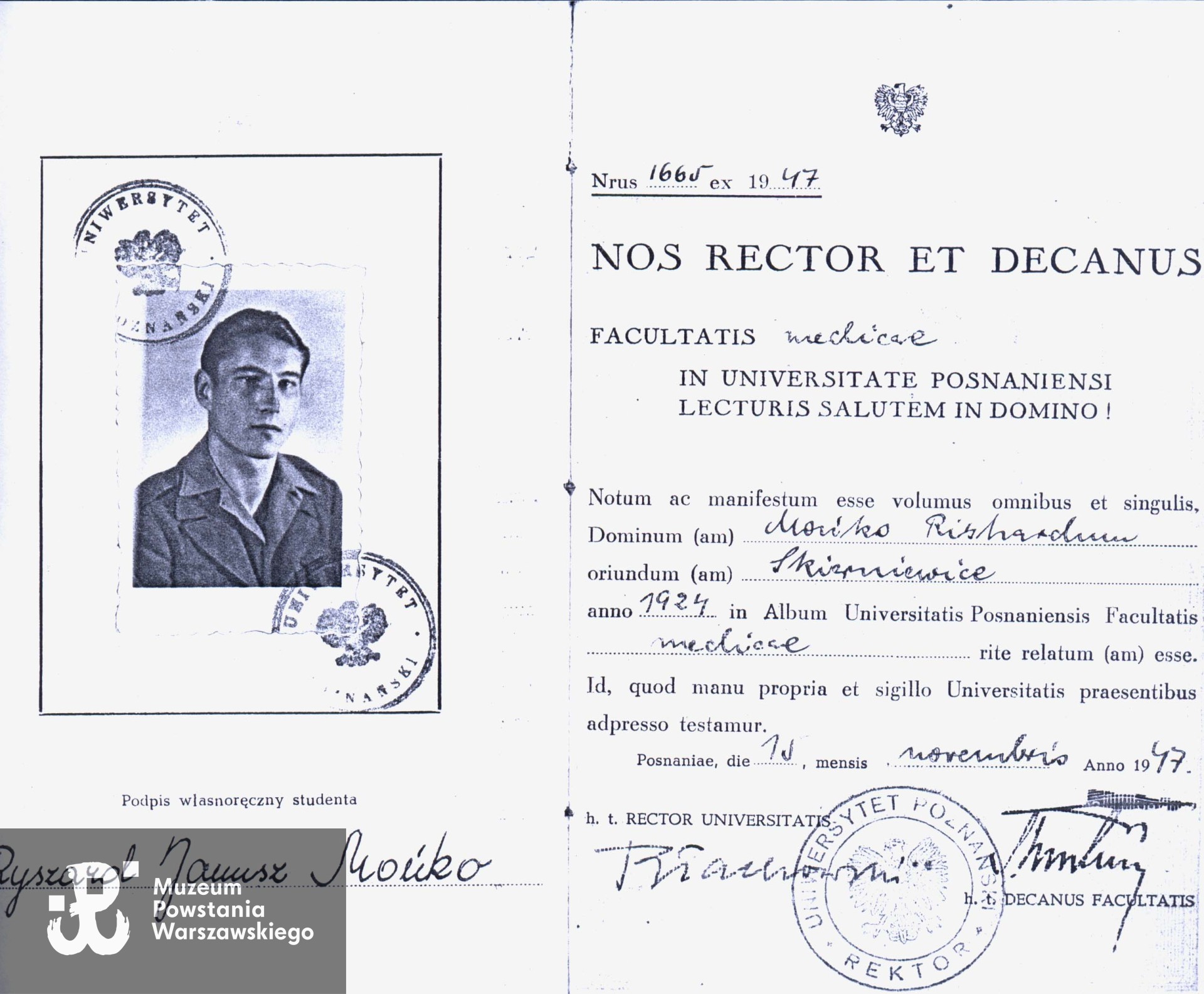 Ze zbiorów rodzinnych. Udostępnił p.  Janusz Grundwald, cioteczny brat  Ryszarda. 