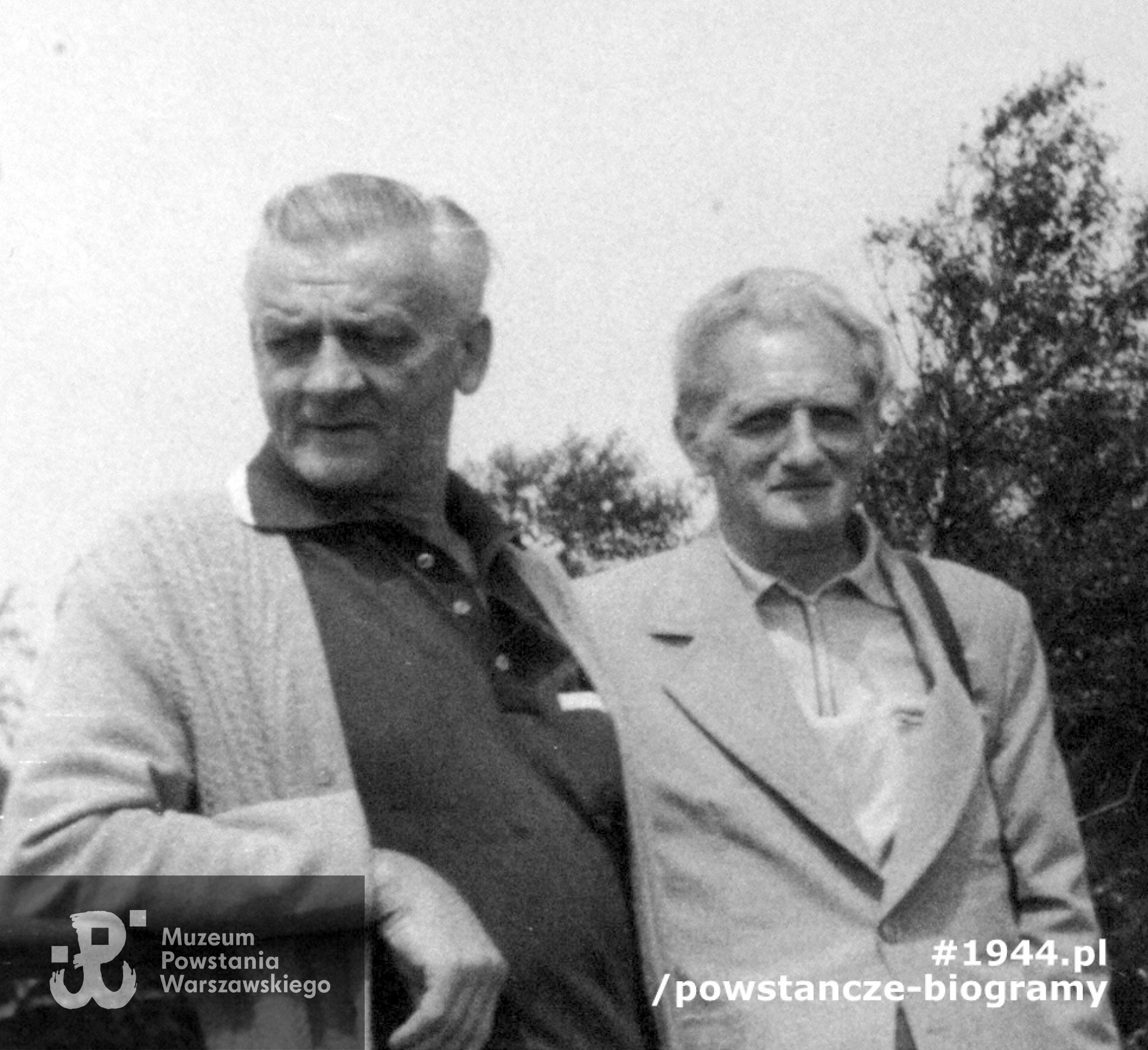  Rudolf  Koczur, mąż Ewy Wielogórskiej  i Feliks Wielogórski. Fotografia powojenna z archiwum rodzinnego p. Doroty Pigan