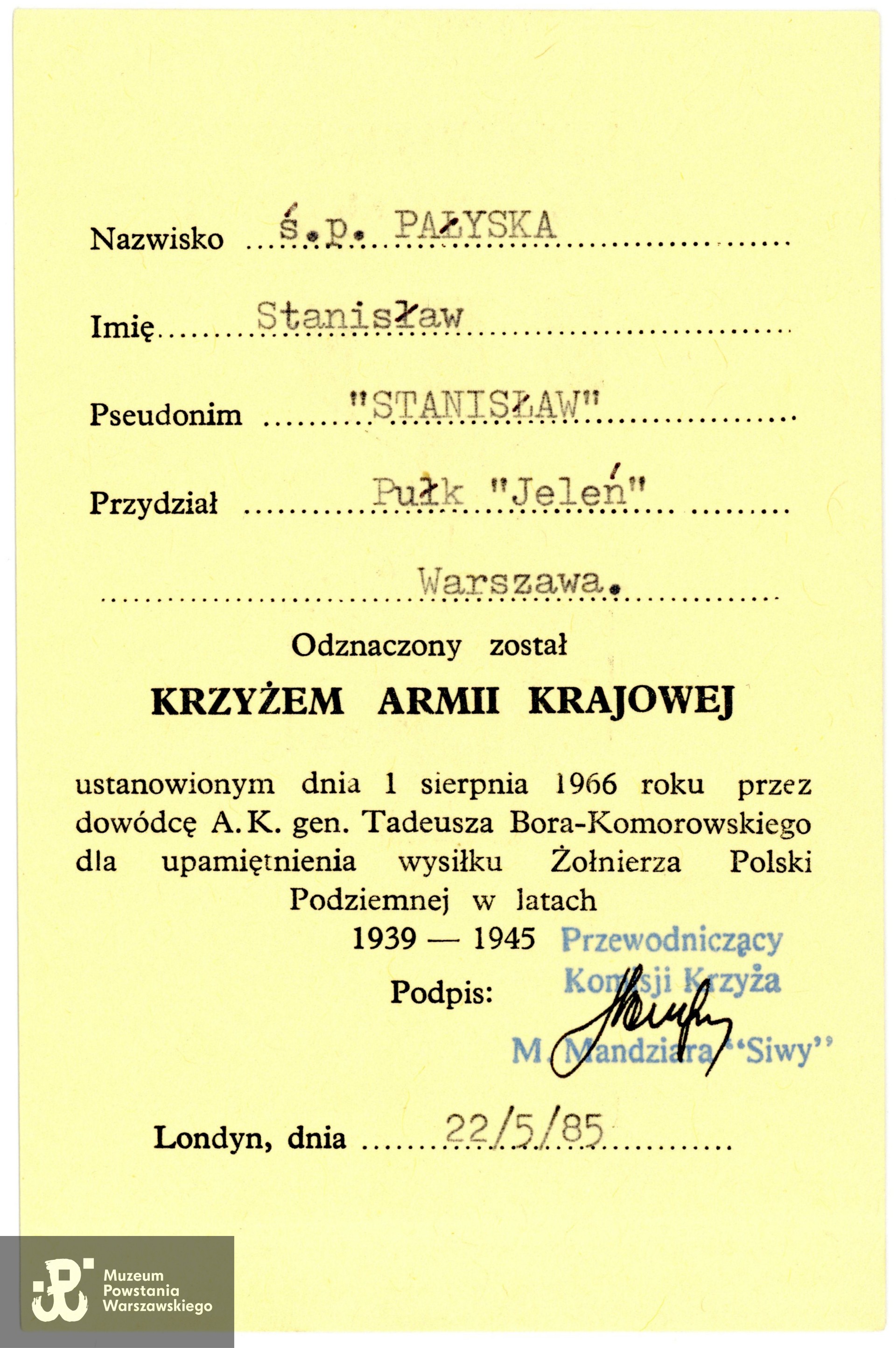 Ze zbiorów Muzeum Powstania Warszawskiego