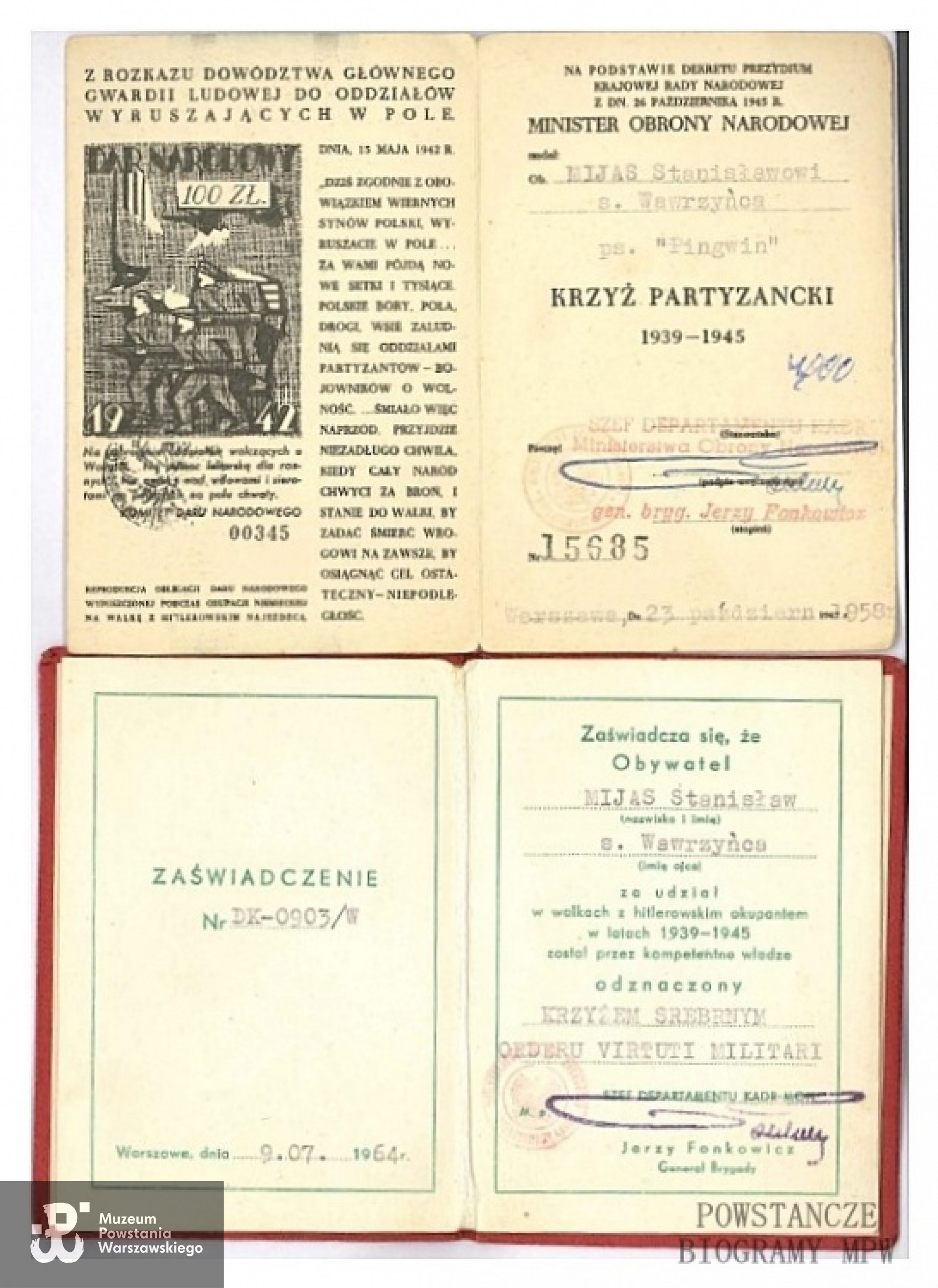 Dokument z archiwum rodzinnego udostępnił p. Robert Mijas