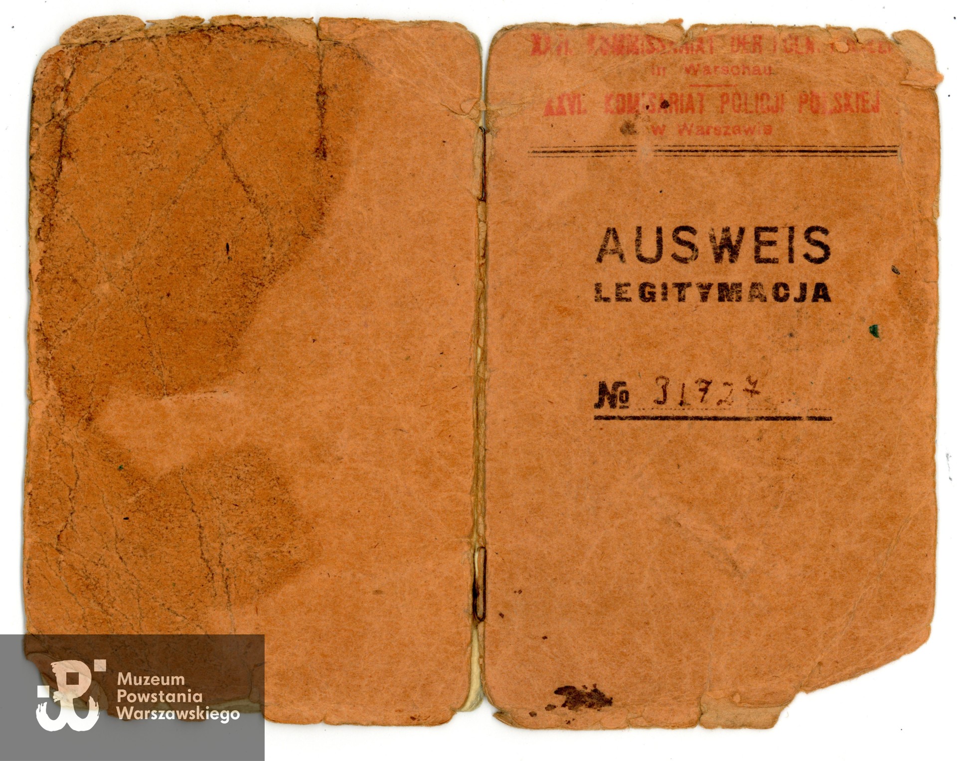 Legitymacja - zaświadczenie Obrony Przeciwlotniczej (LHD/OPL) wystawione dla Stanisławy Burzyńskiej, zamieszkałej przy ul. Słowackiego 77, przez XXVI Komisariat Policji  w Warszawie w 1943 r.  Ze zbiorów Muzeum Powstania Warszawskiego, dar p. Ewy Witkowskiej 