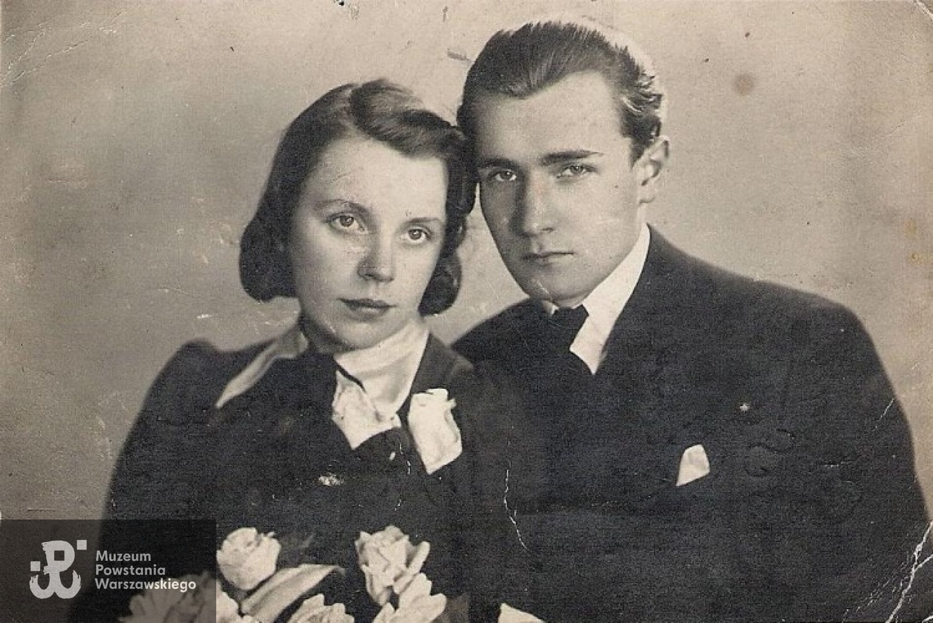 Z żoną Janiną Mirecką z d. Kurowską, 1940 rok.  Fot. archiwum rodzinne.