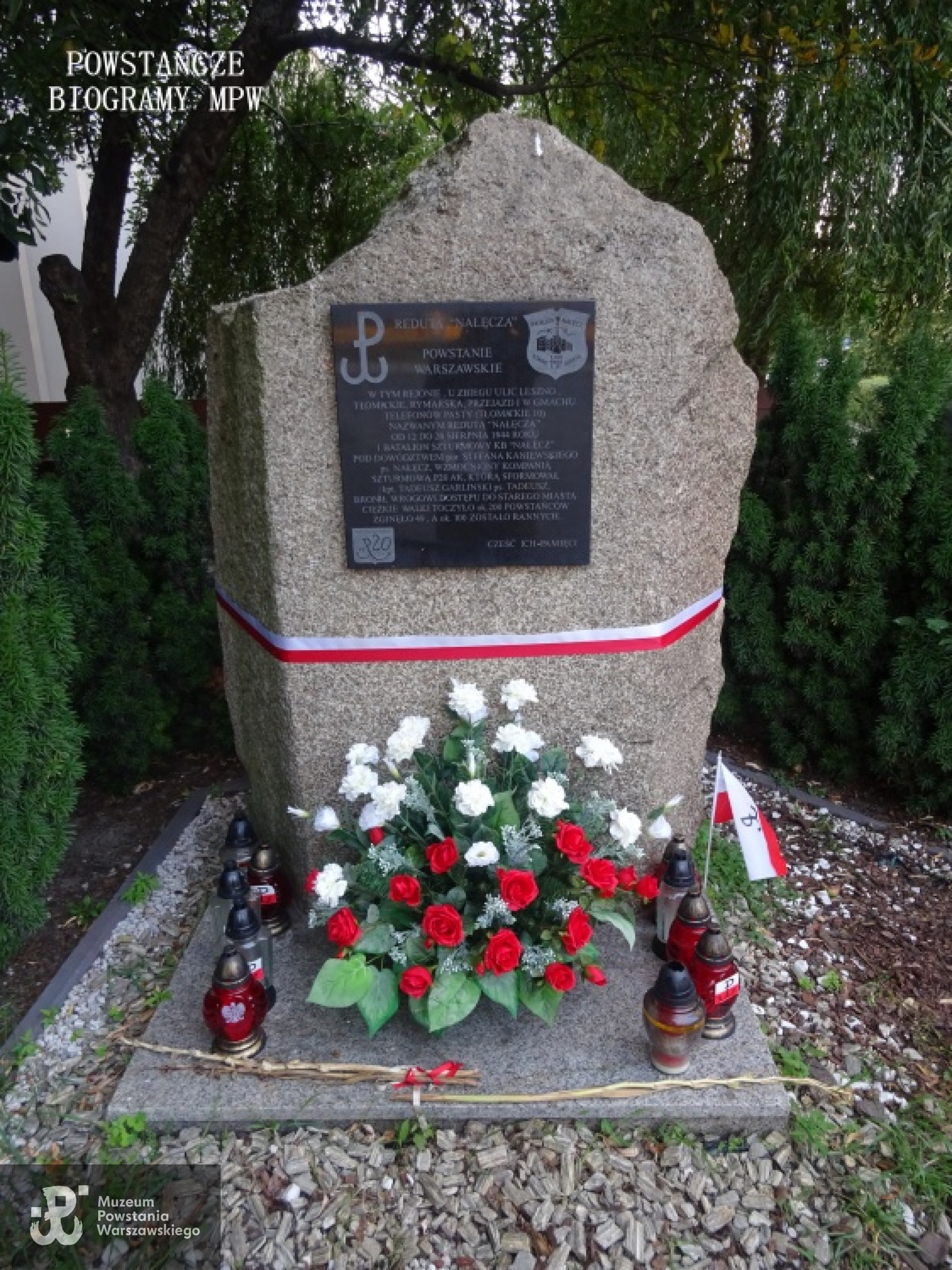 Tablica pamiątkowa "Reduta Nałęcza"  - al. Solidarności 68. Fot. udostępnione przez Jacka  Sztejerwalda