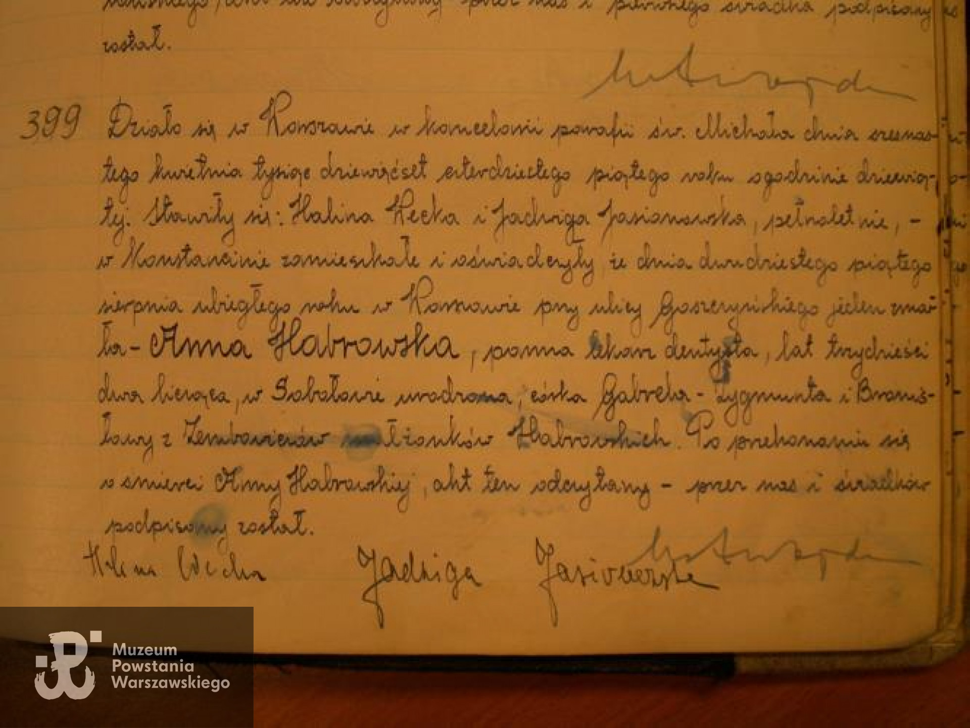 Aktu zgonu nr 399 z 16 kwietnia 1945 r. z parafii św. Michała Archanioła przy ul. Puławskiej, tu błędna data zgonu 25.08.1944. Skan udostępniła p. Jolanta Habrowska