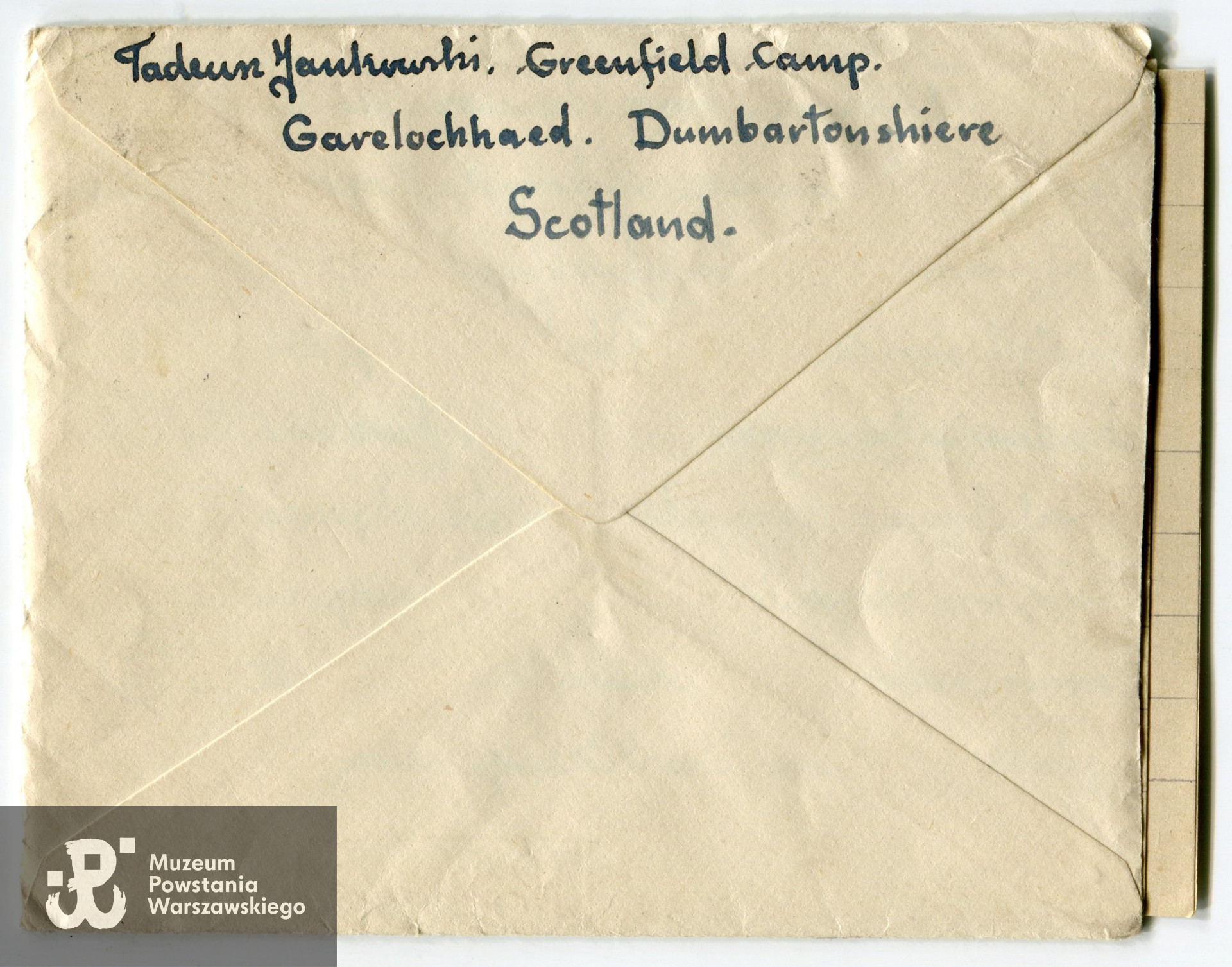 Listy kierowane ze Szkocji przez  Tadeusza do kraju. Ze zbiorów prywatnych, do wykonania kopii udostępniła p. Anna Wójcik - Wojakowska