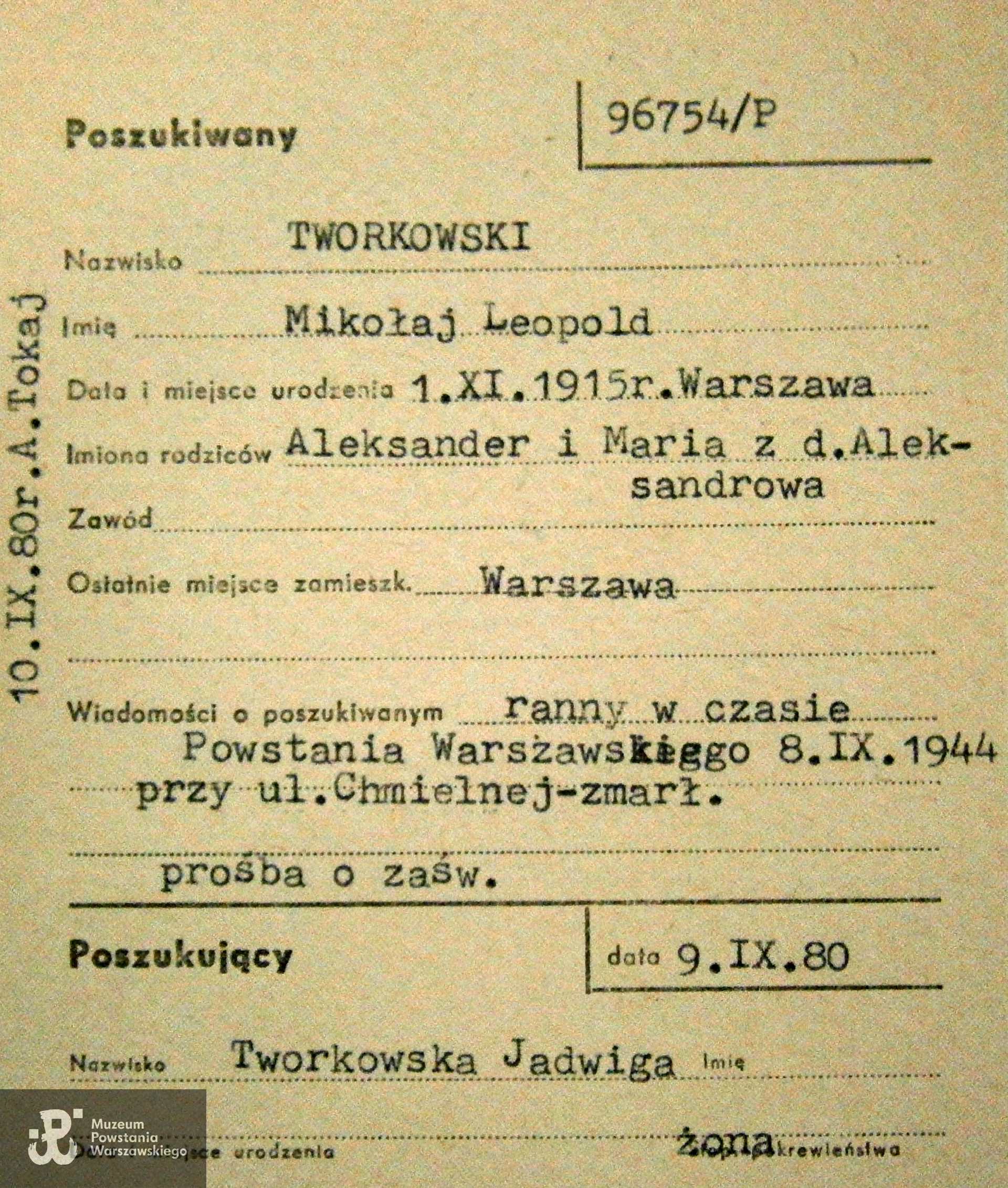 Polski Czerwony Krzyż - kartoteka