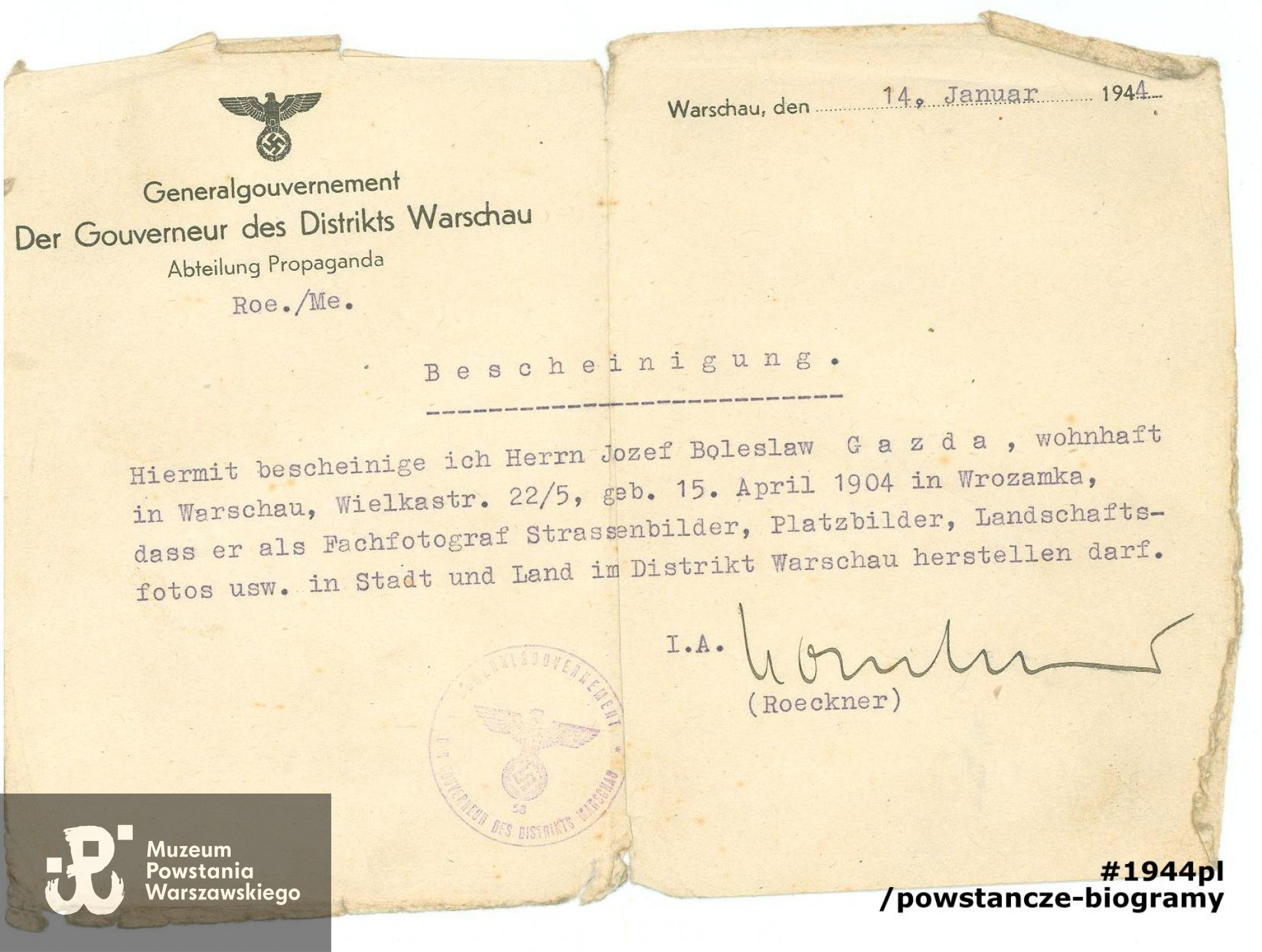 Ze zbiorów rodzinnych. Skan: materiały do Słownika Uczestników PW/Pokój Kombatanta