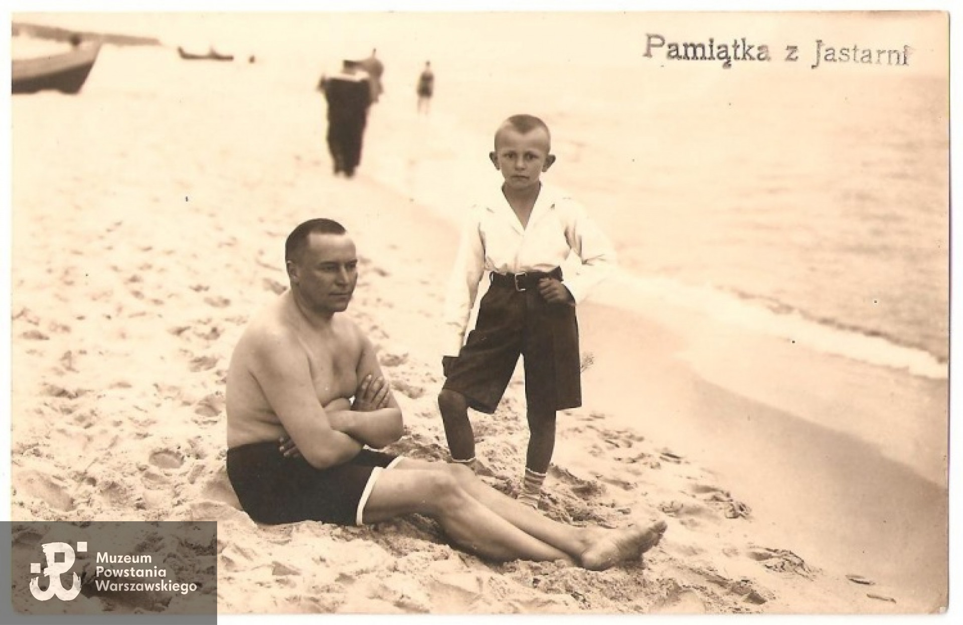 Kazimierz Łodziński z ojcem Antonim, Jastarnia 1930 r.