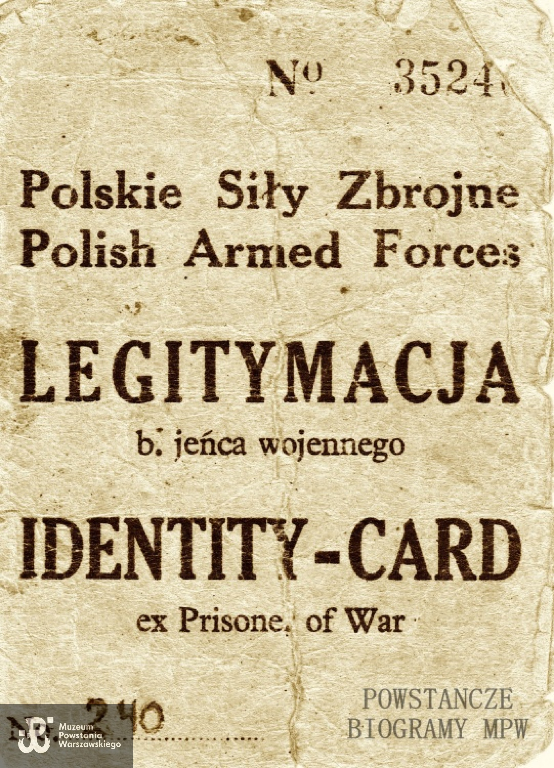 Należąca do Czesławy Bazelczuk legitymacja byłego jeńca wojennego. Fot. archiwum rodzinne