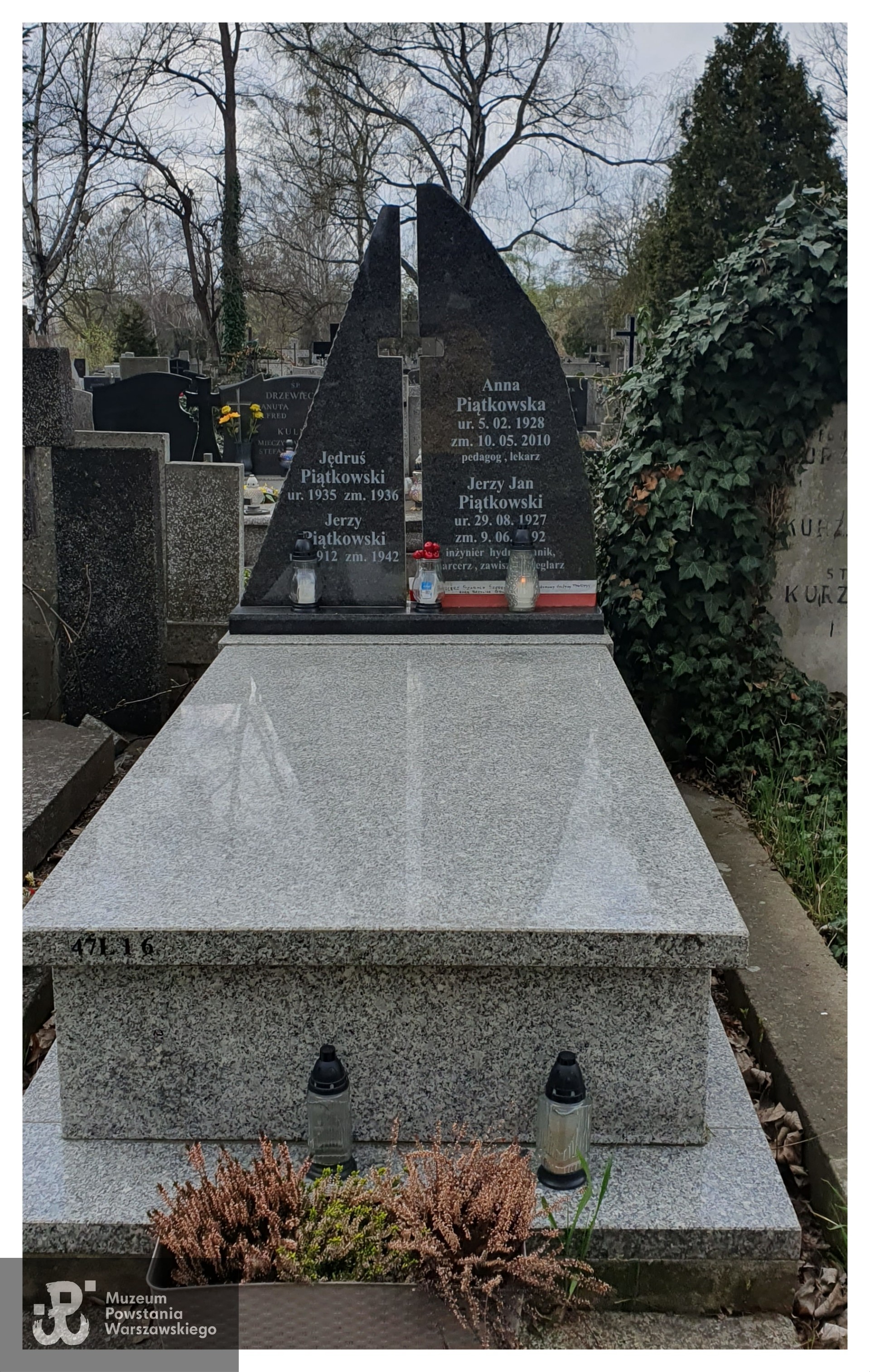 Cmentarz Bródnowski w Warszawie, kwatera 47L , rząd 1, grób 6, źródło: Muzeum Powstania Warszawskiego/Baza Grobów