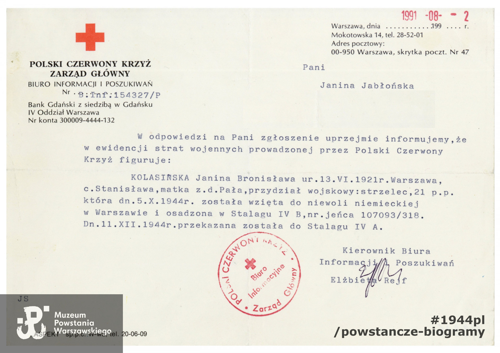 Zaświadczenie Polskiego Czerwonego Krzyża