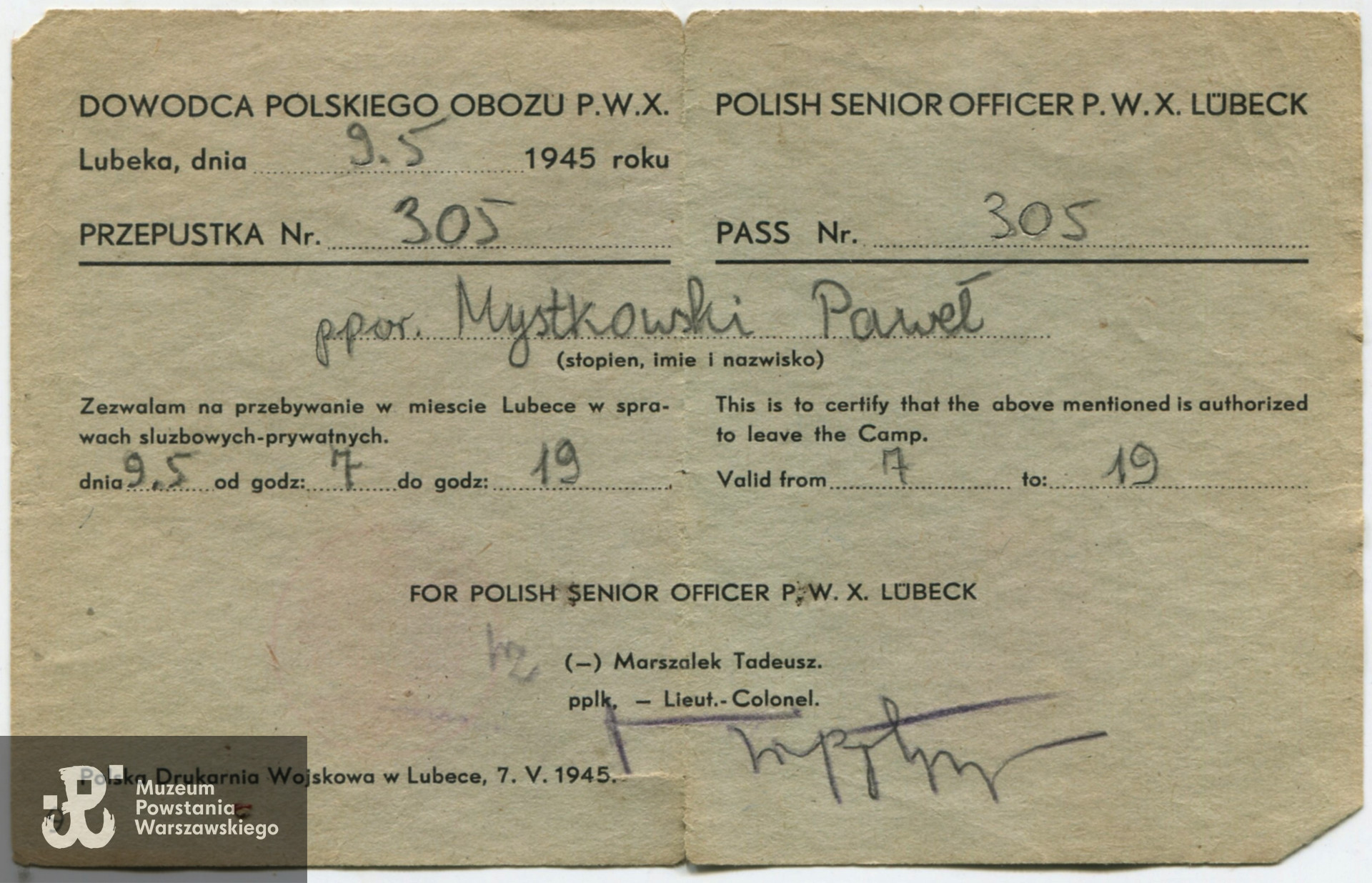 Dokument  ze zbiorów rodzinnych