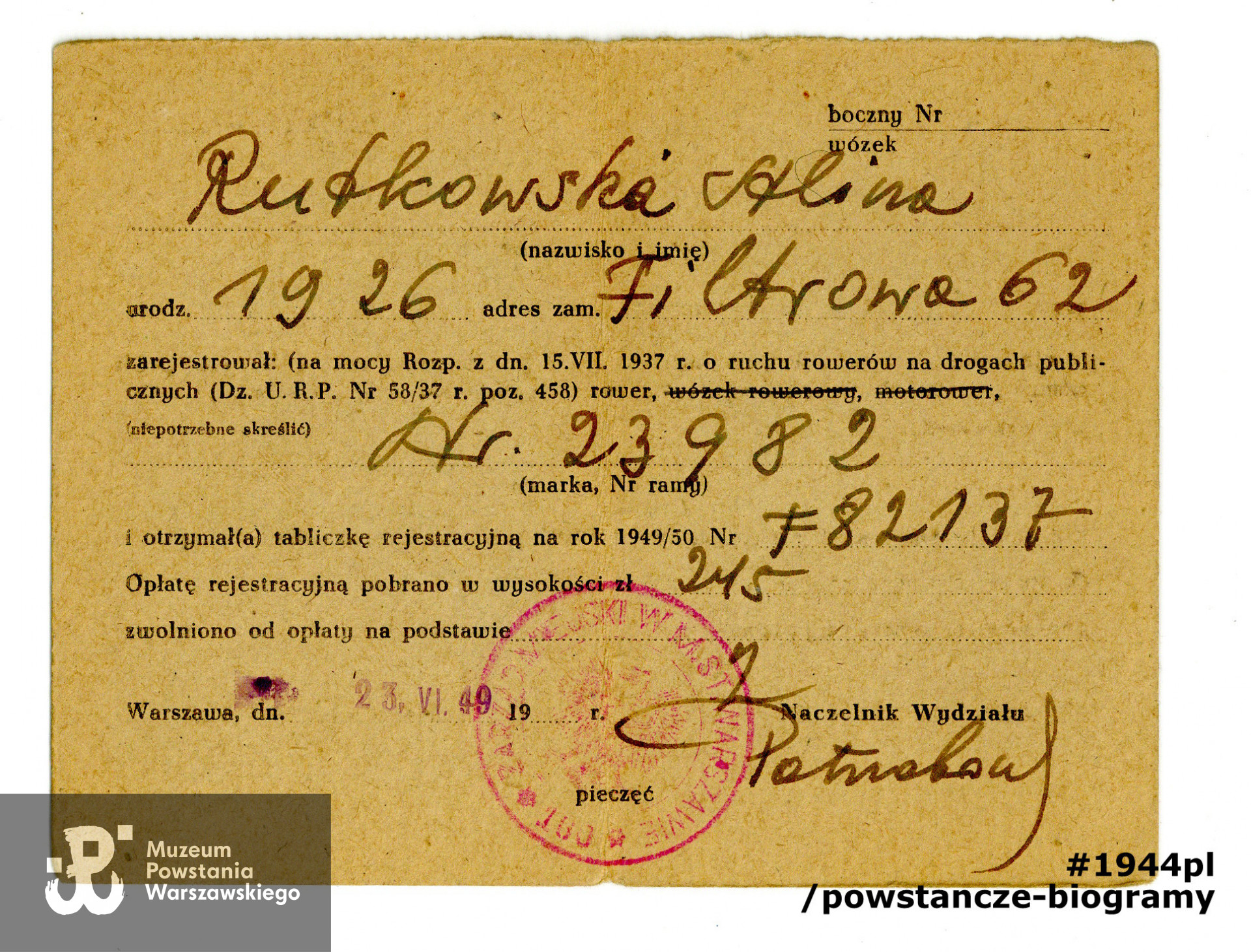 Ze zbiorów rodzinnych,  udostępnił p. Jana Polaczek, syn Aliny Polaczkowej z d. Rutkowskiej ps. Alina