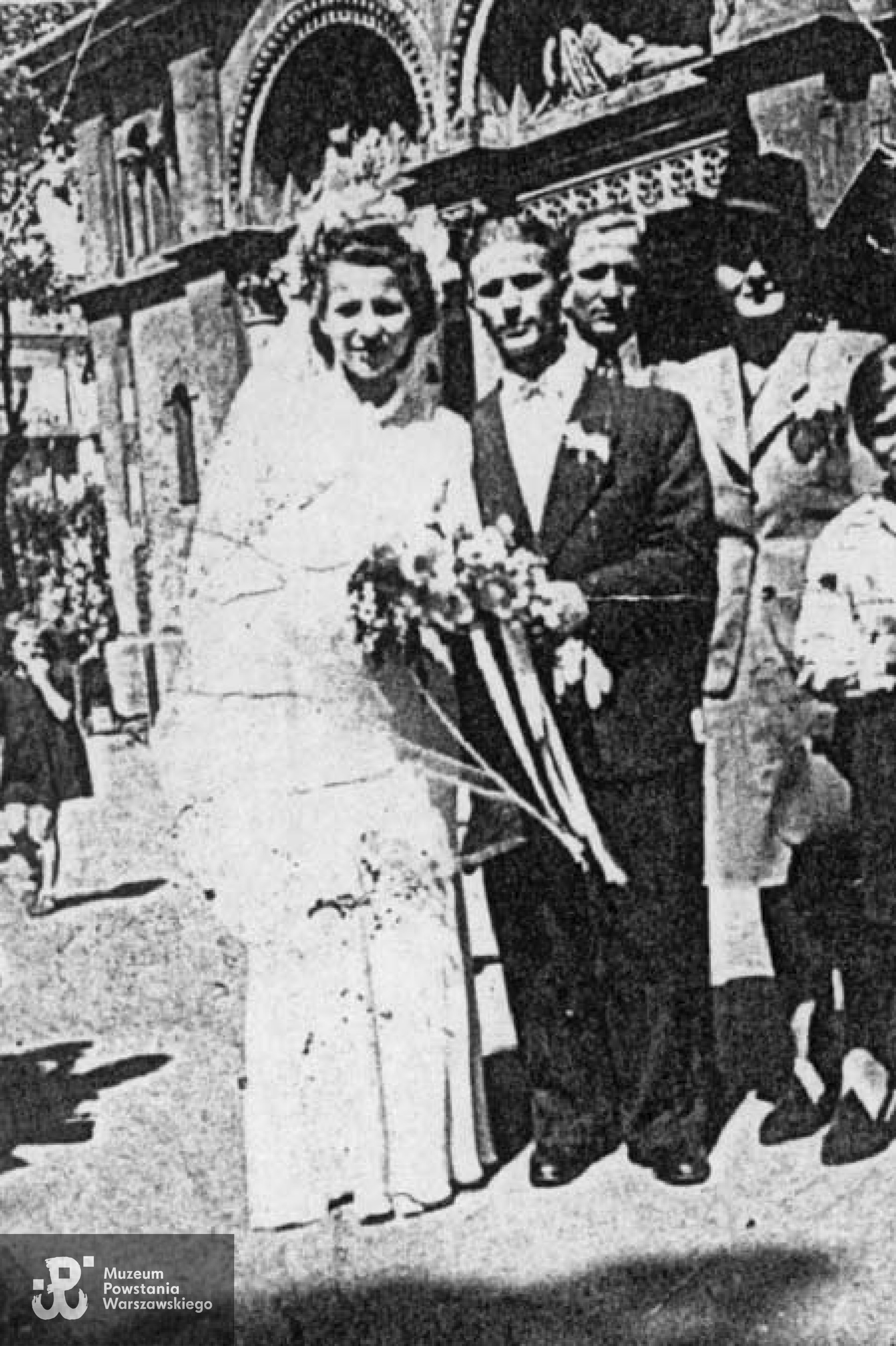 Warszawa, maj 1944 r. ślub Stefanii i Tadeusza Gwarzyńskiego