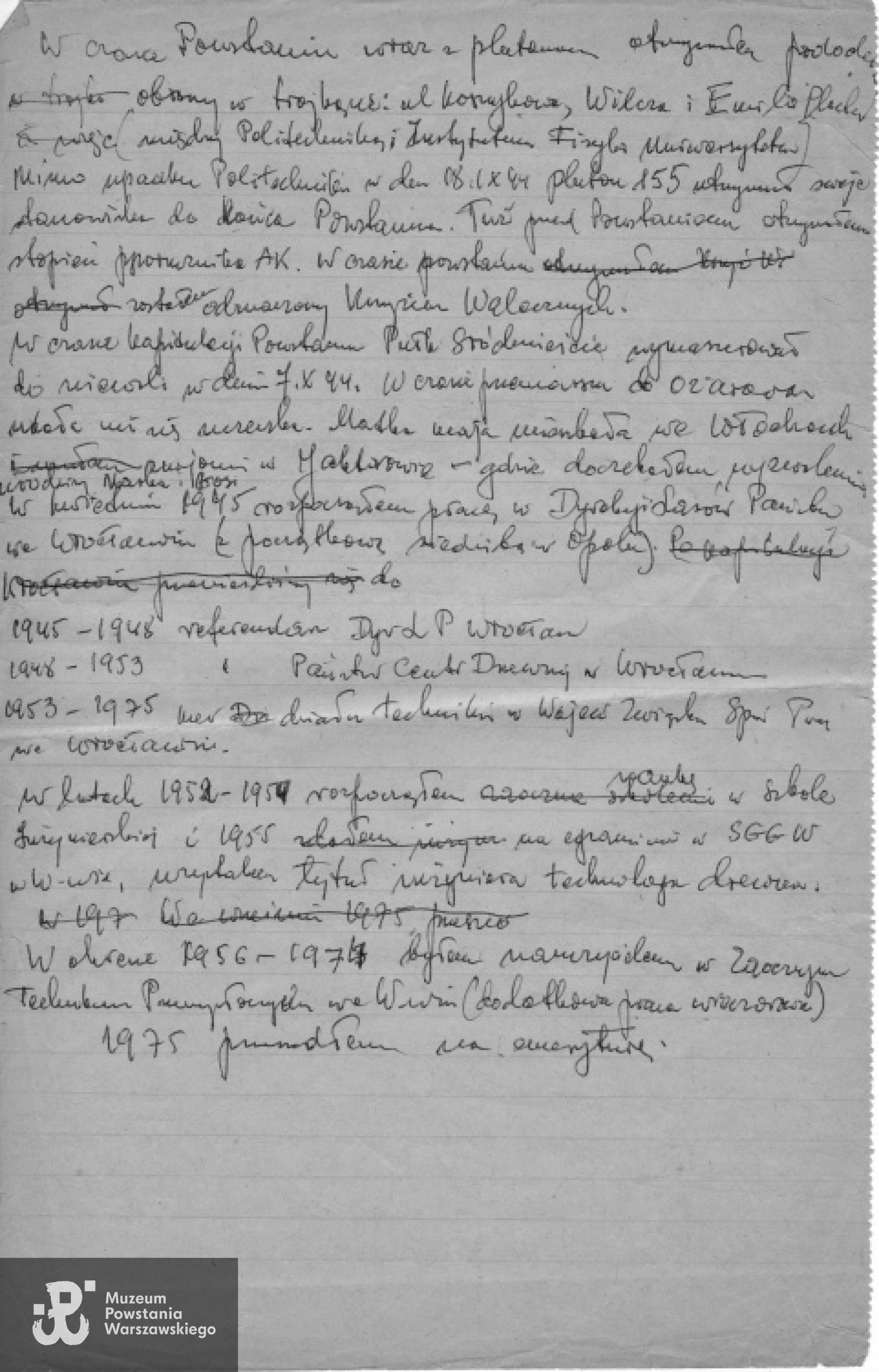 Jerzy Waciński - odręczny życiorys, str. 2