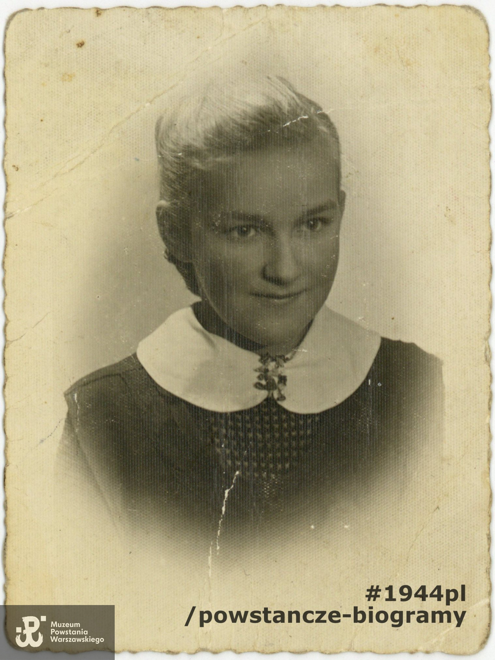 Hanna Sikorska - fotografia portretowa z okresu wojny, wykonana wiosną 1941 roku. Fot. z archiwum rodzinnego p. Hanny Stadnik z d. Sikorskiej