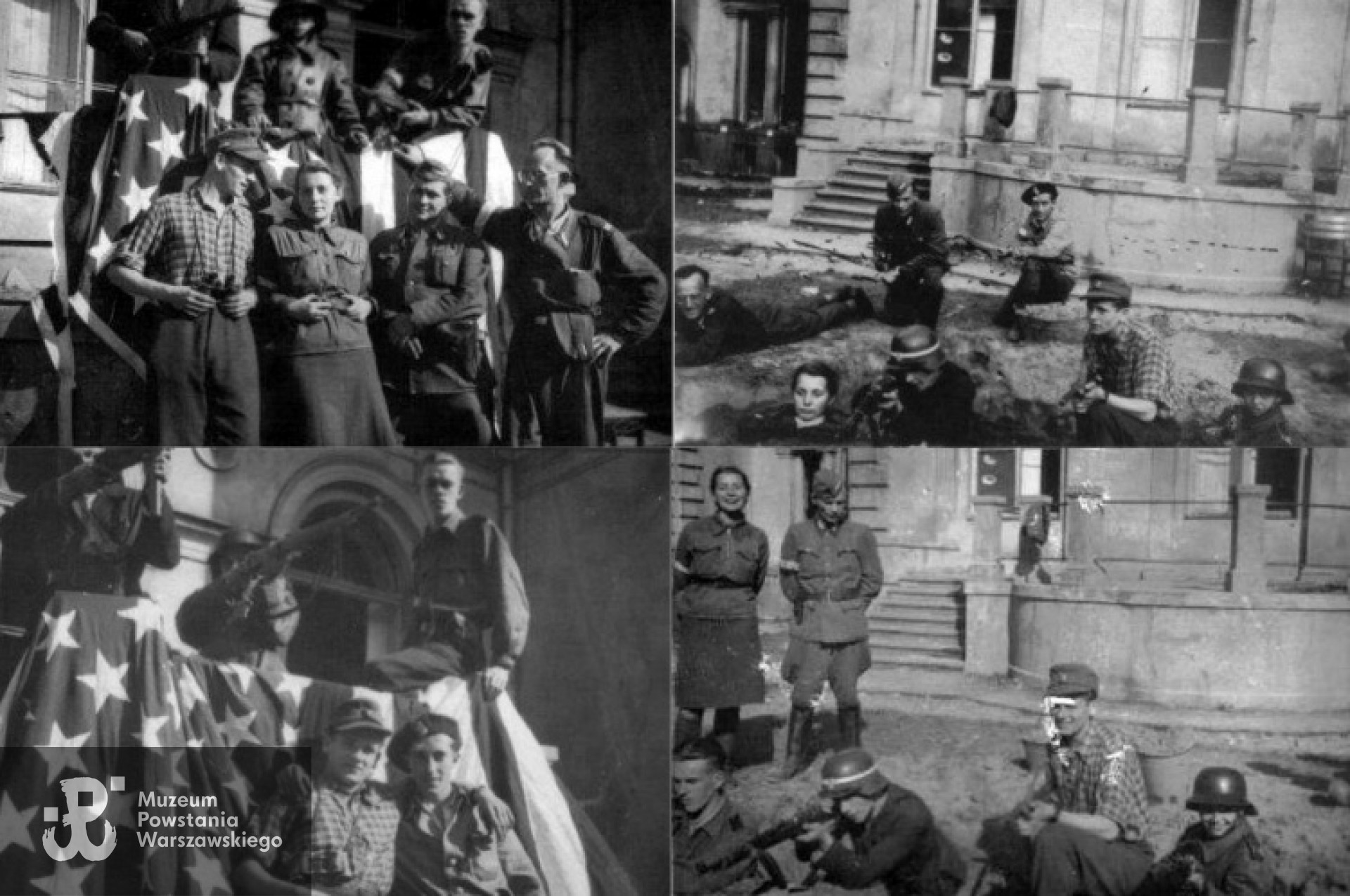 Wśród kolegów z oddziału, zdjęcia wykonane w okresie Powstania Warszawskiego na terenie ambasady amerykańskiej. Fot. archiwum rodzinne.