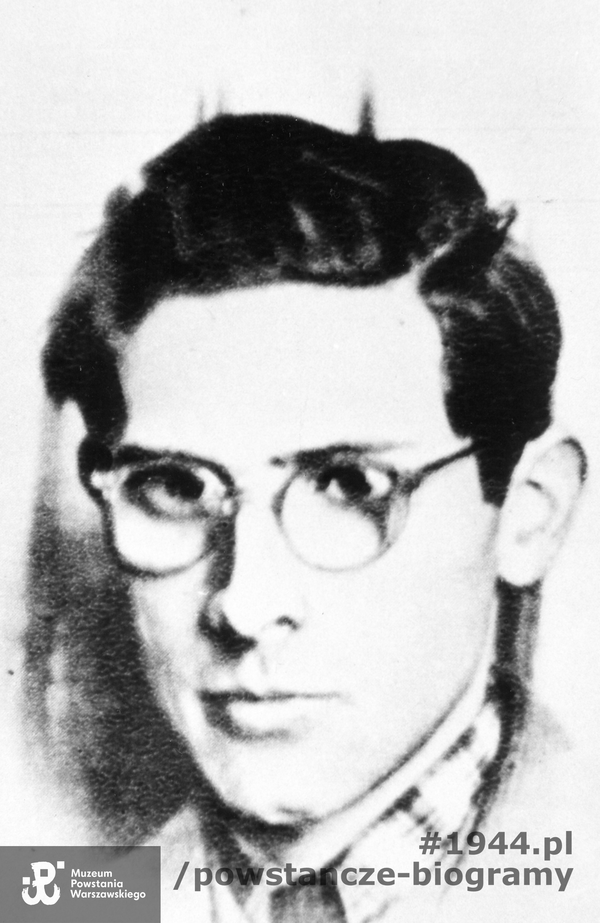 Jan Wuttke "Jaś Czarny" (1921-1944) - fotografia portretowa ze zbiorów Muzeum Powstania Warszawskiego, sygn. MPW-IK/3272
