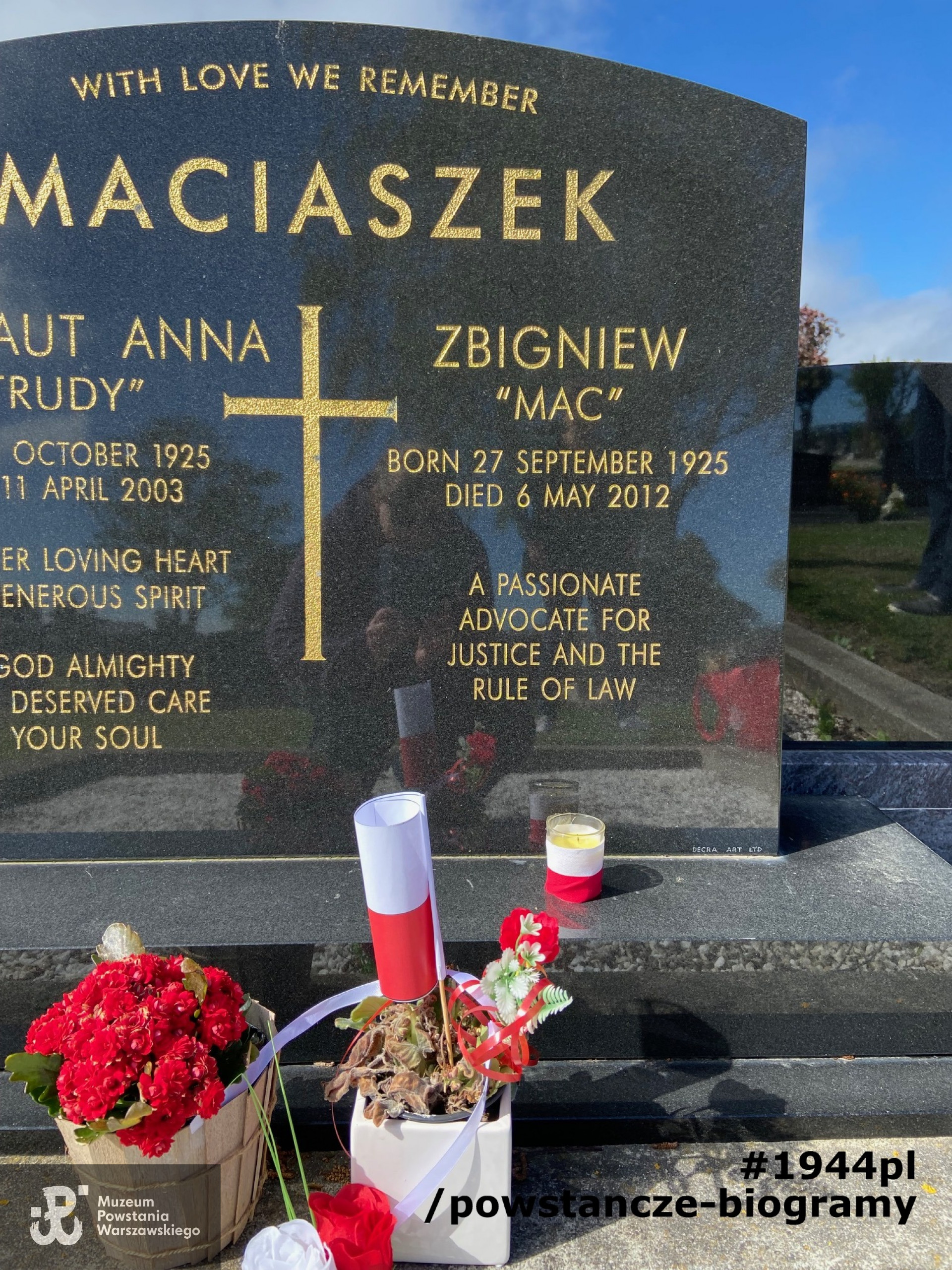 Mogiła p. Zbigniewa Maciaszka w Christchurch w Nowej Zelandii. Zdjęcia dzięki uprzejmości p. Piotra Sawickiego z Christchurch.