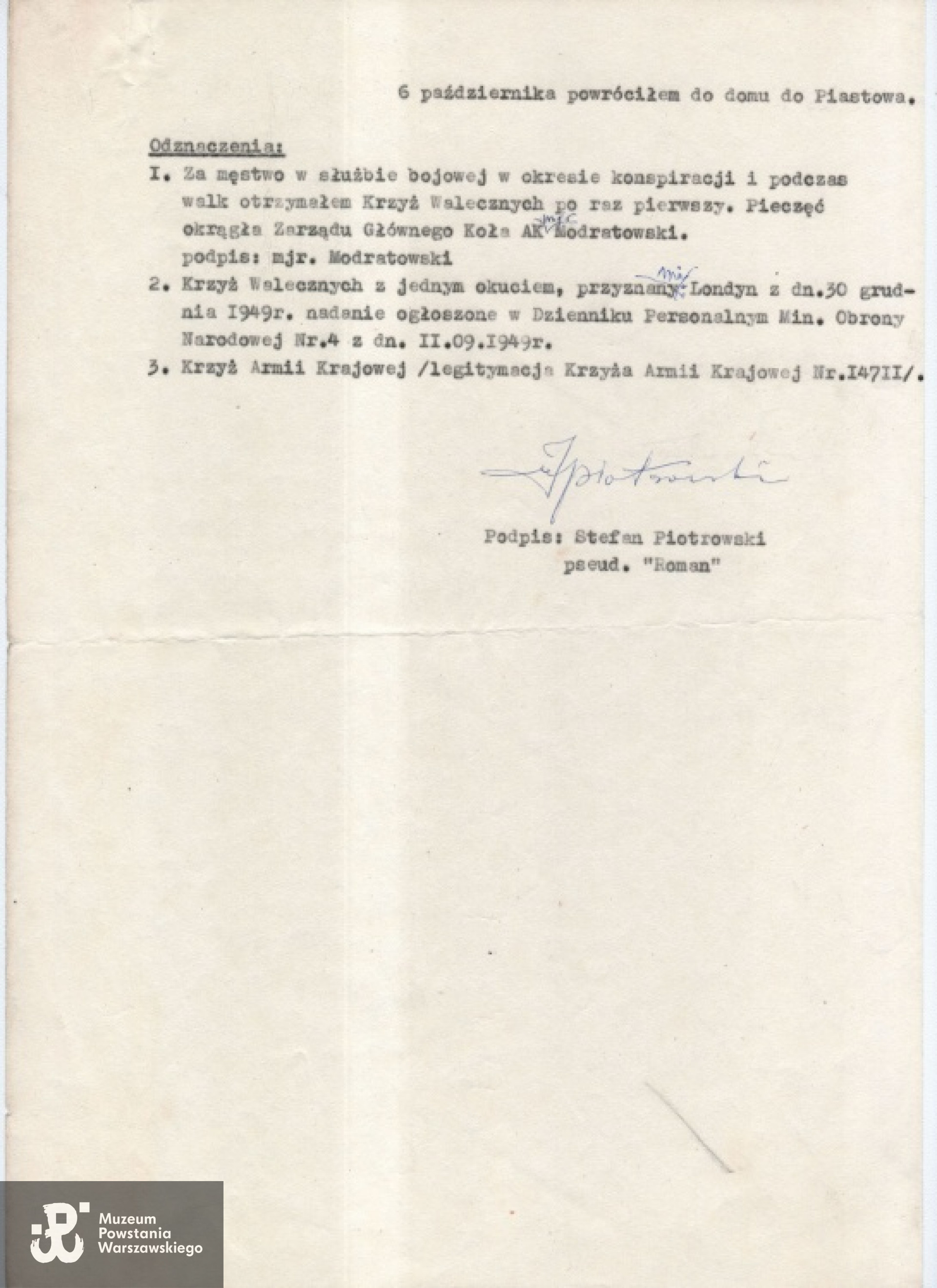 Ze zbiorów rodzinnych, skan udostępnił p. Piotr Surma, wnuk Powstańca