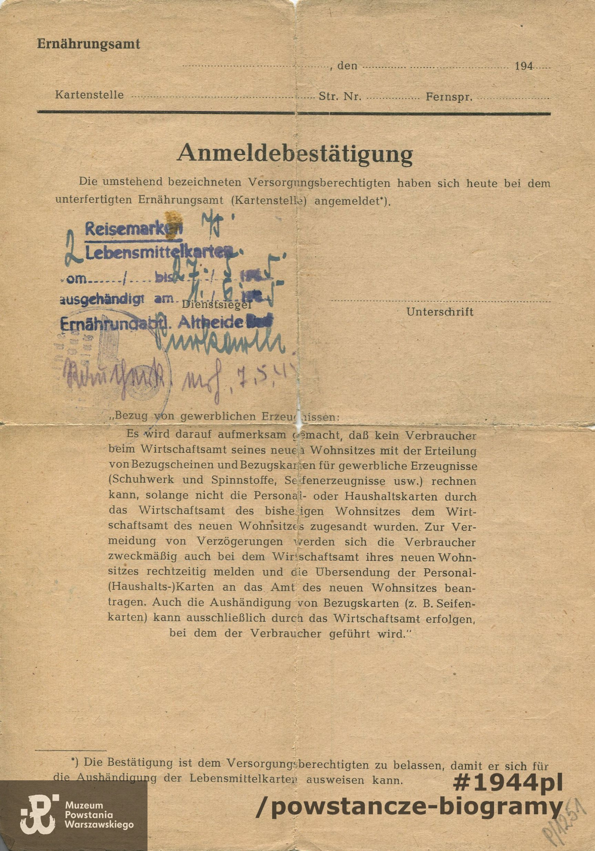 Ze zbiorów Muzeum Powstania Warszawskiego, dar Teresy Chojnowskiej z domu Szuldt