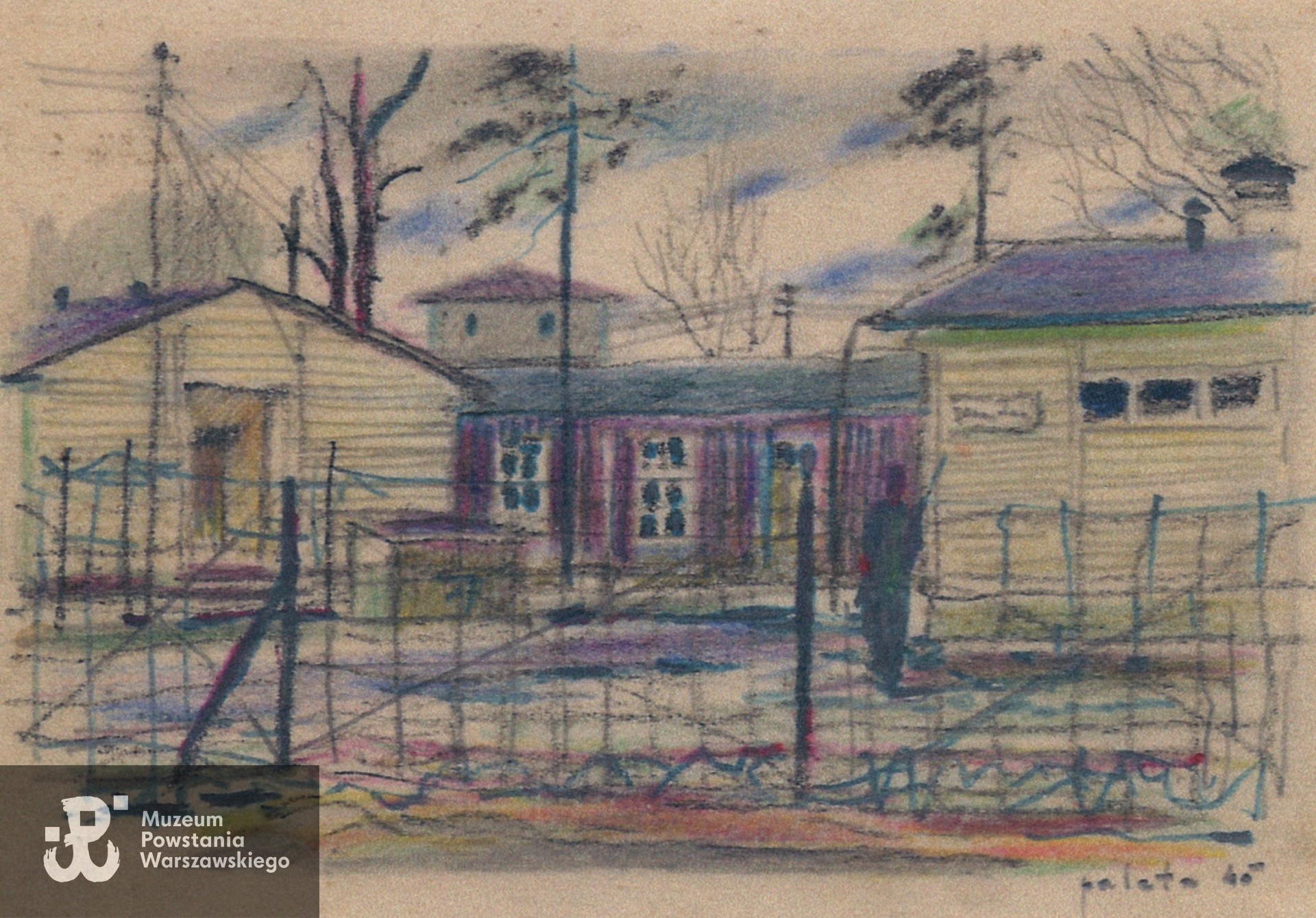 Rysunek ze zbiorów prywatnych, skan za pośrednictwem  p. Beata Trzcińskiej przekazany do Pokoju Kombatanta MPW