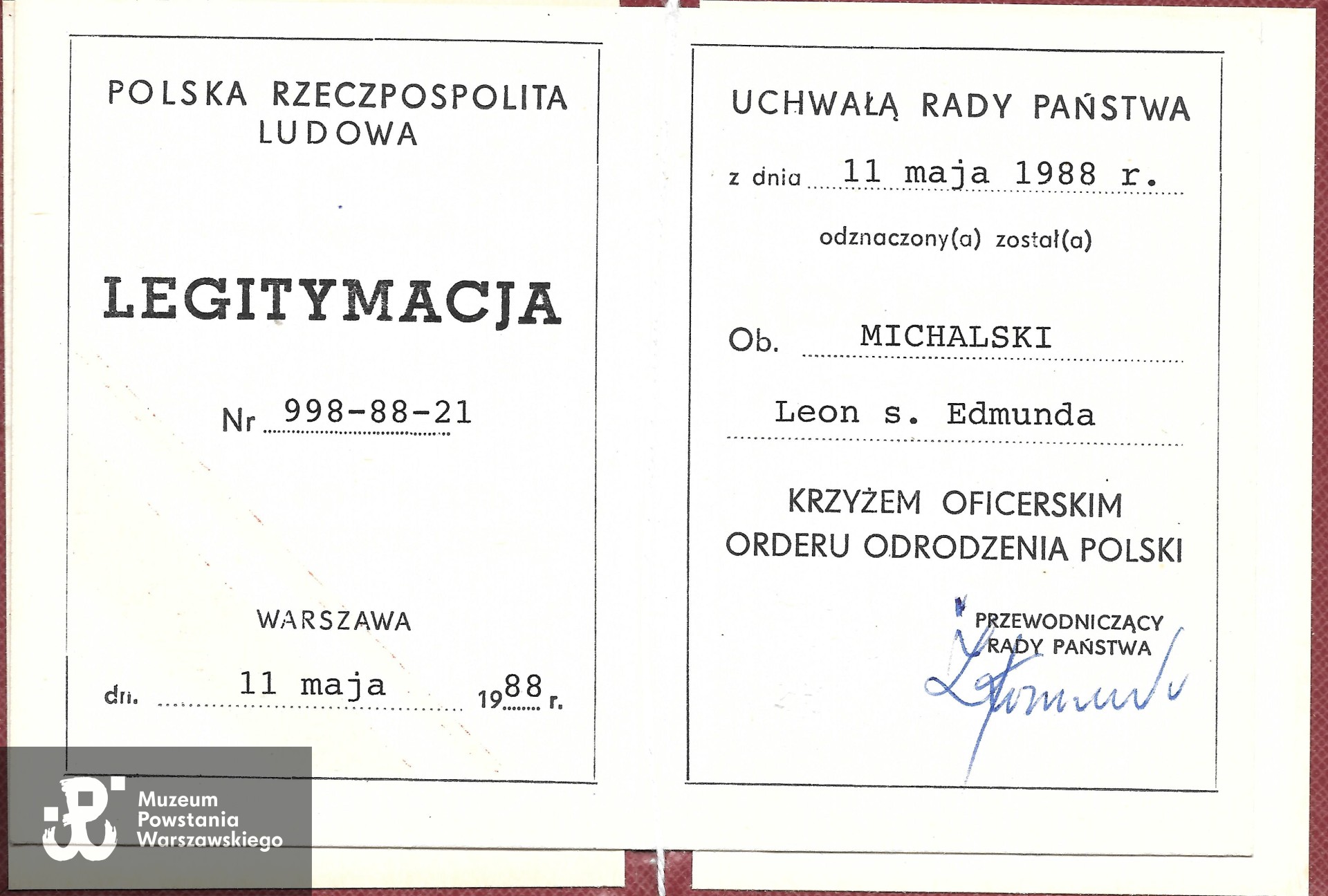 Ze zbiorów rodzinnych, skan udostępniła wnuczka Powstańca. 