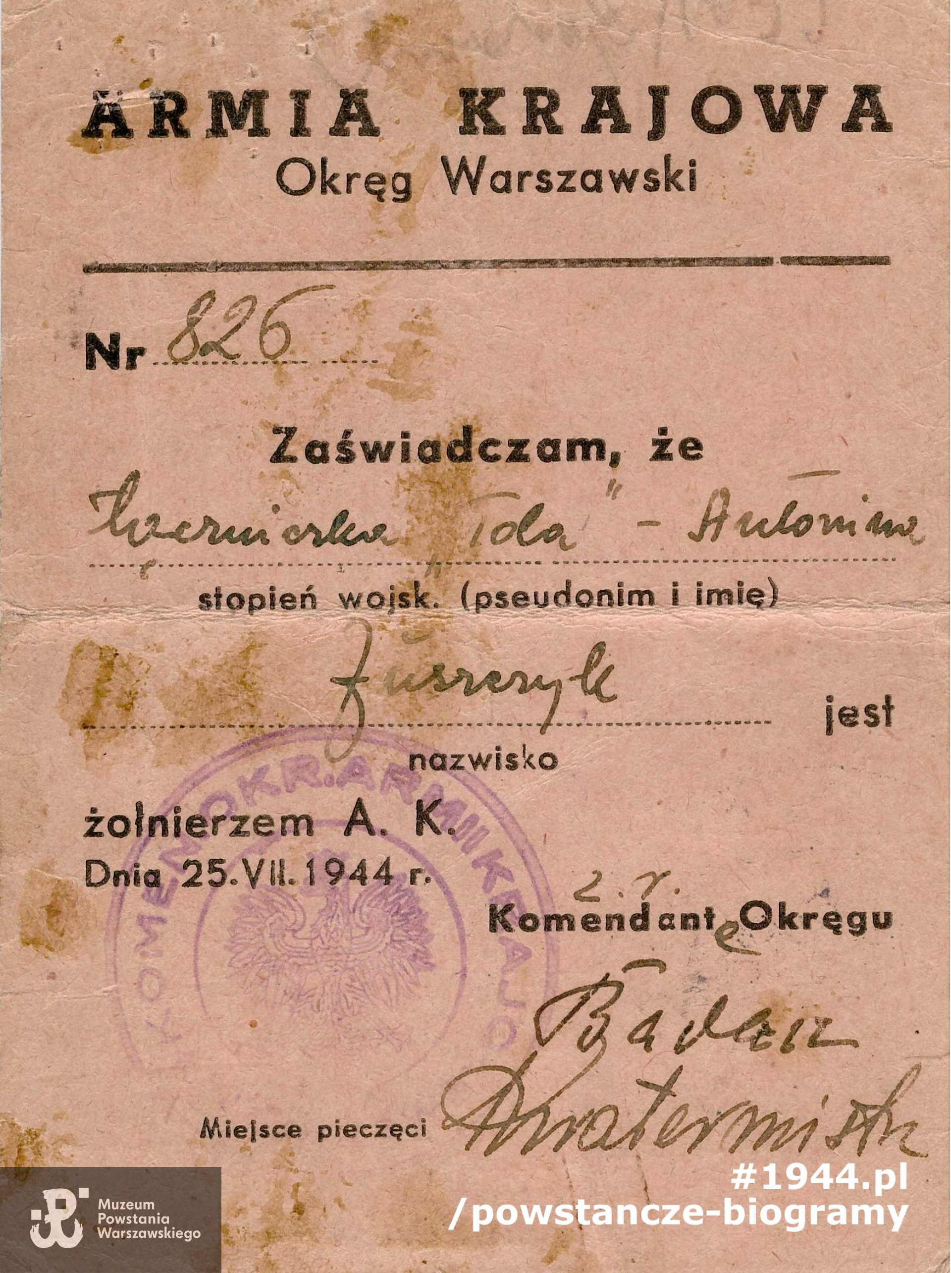 Ze zbiorów Muzeum Powstania Warszawskiego, sygn. P/8933