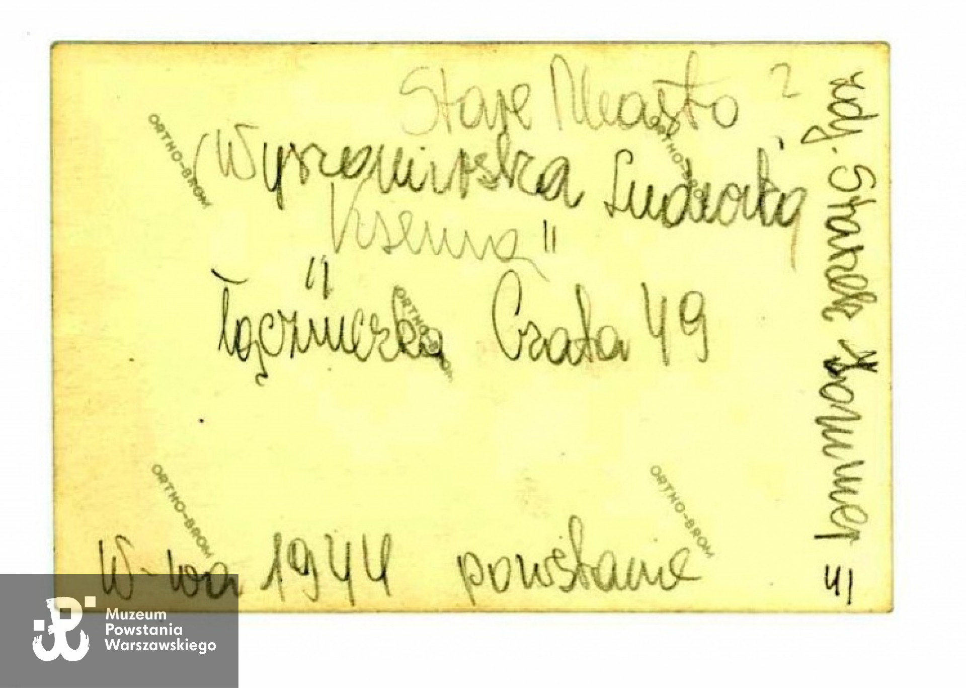 Rewers z opisem: zdj. Staszek Sommer. Ze zbiorów Urszuli Katarzyńskiej-Ballner / MPW