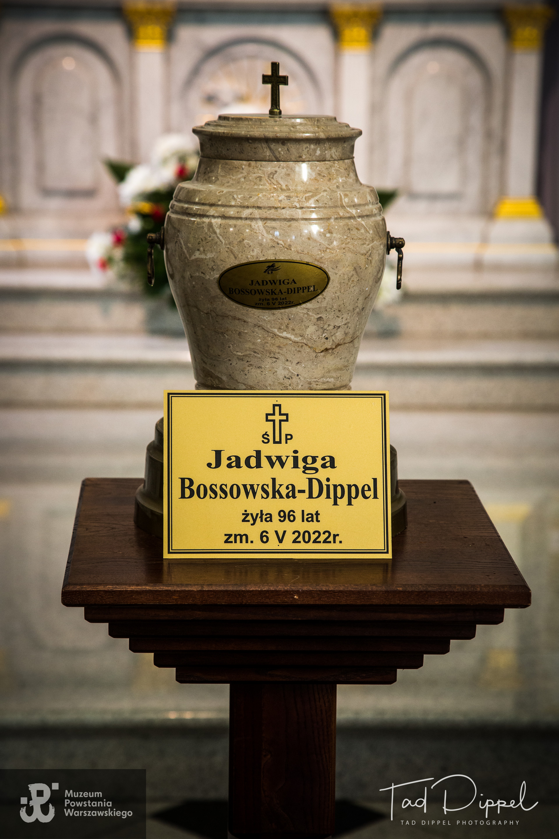 Uroczystość pogrzebowa Pani Jadwigi Dippel-Bossowskiej  w kościele pw. św. Karola Boromeusza na Starych Powązkach, 20.05.2022 r.  Fot.  wykonał i udostępnił p. Tadeusz Dippel