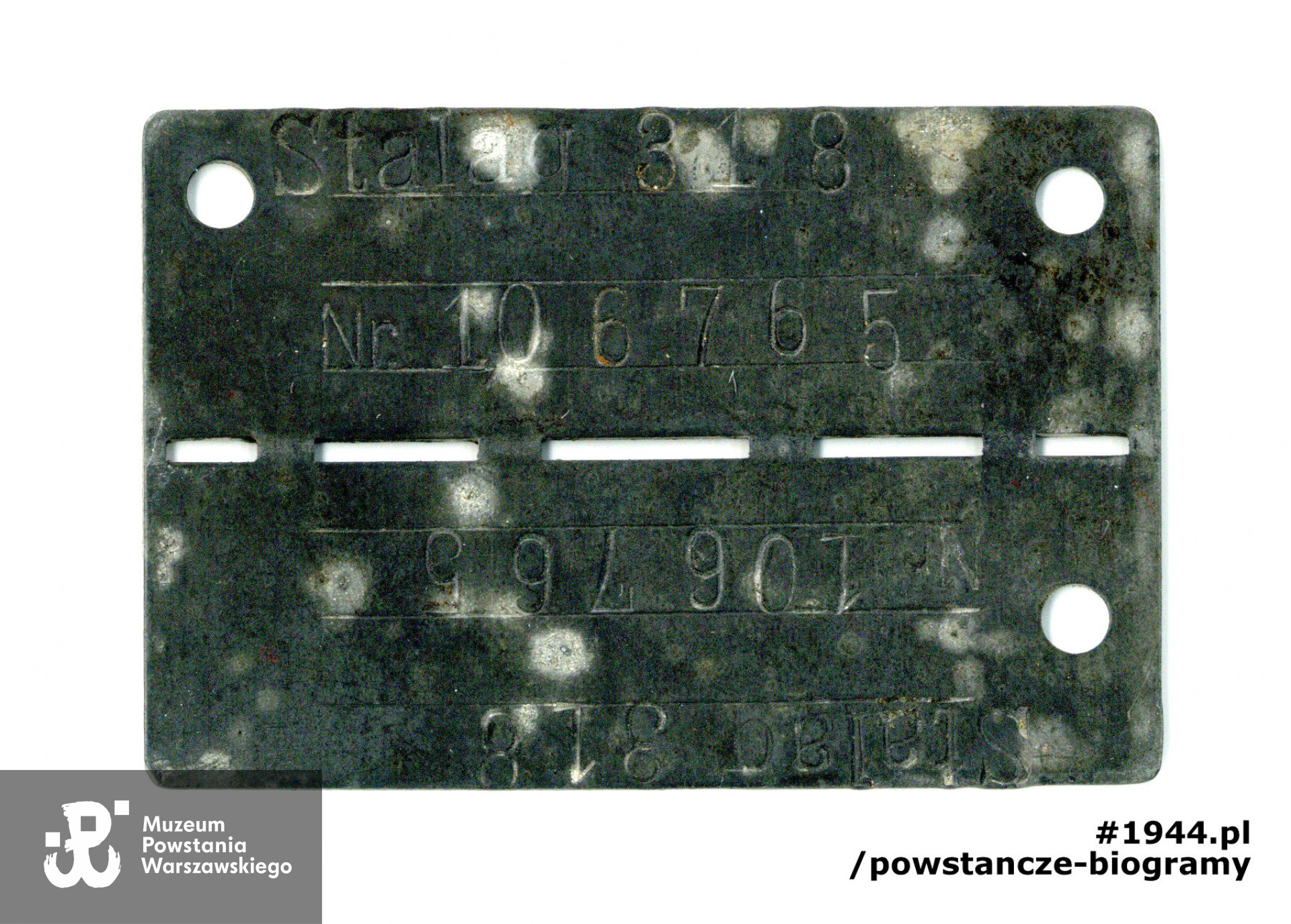 Nieśmiertelnik. Z archiwum rodzinnego p. Anny  Kulik z domu Woźniak.