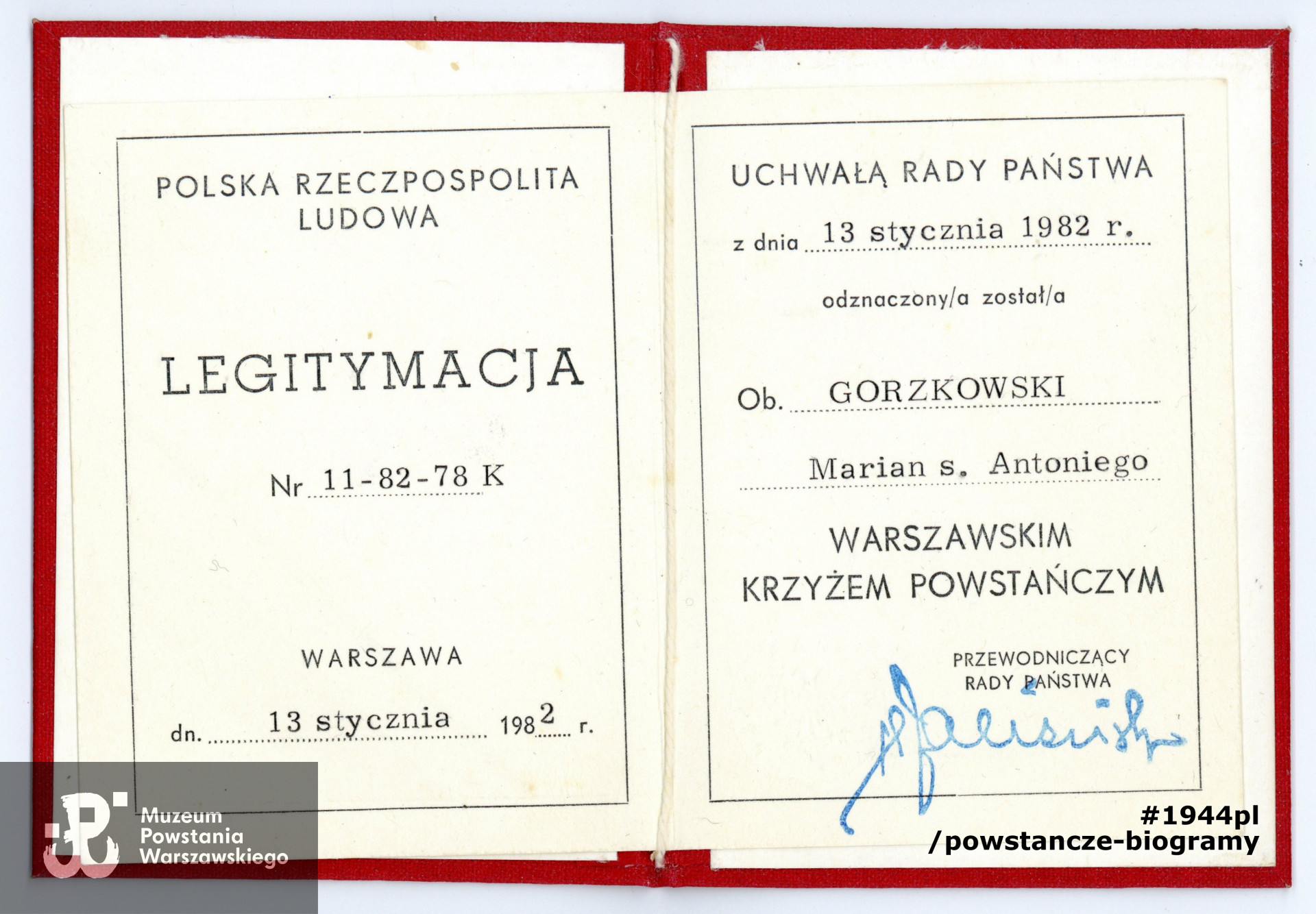 Warszawski Krzyż Powstańczy. Ze zbiorów rodzinnych p. Małgorzaty Cendrowskiej - Olechno, siostrzenicy Powstańca