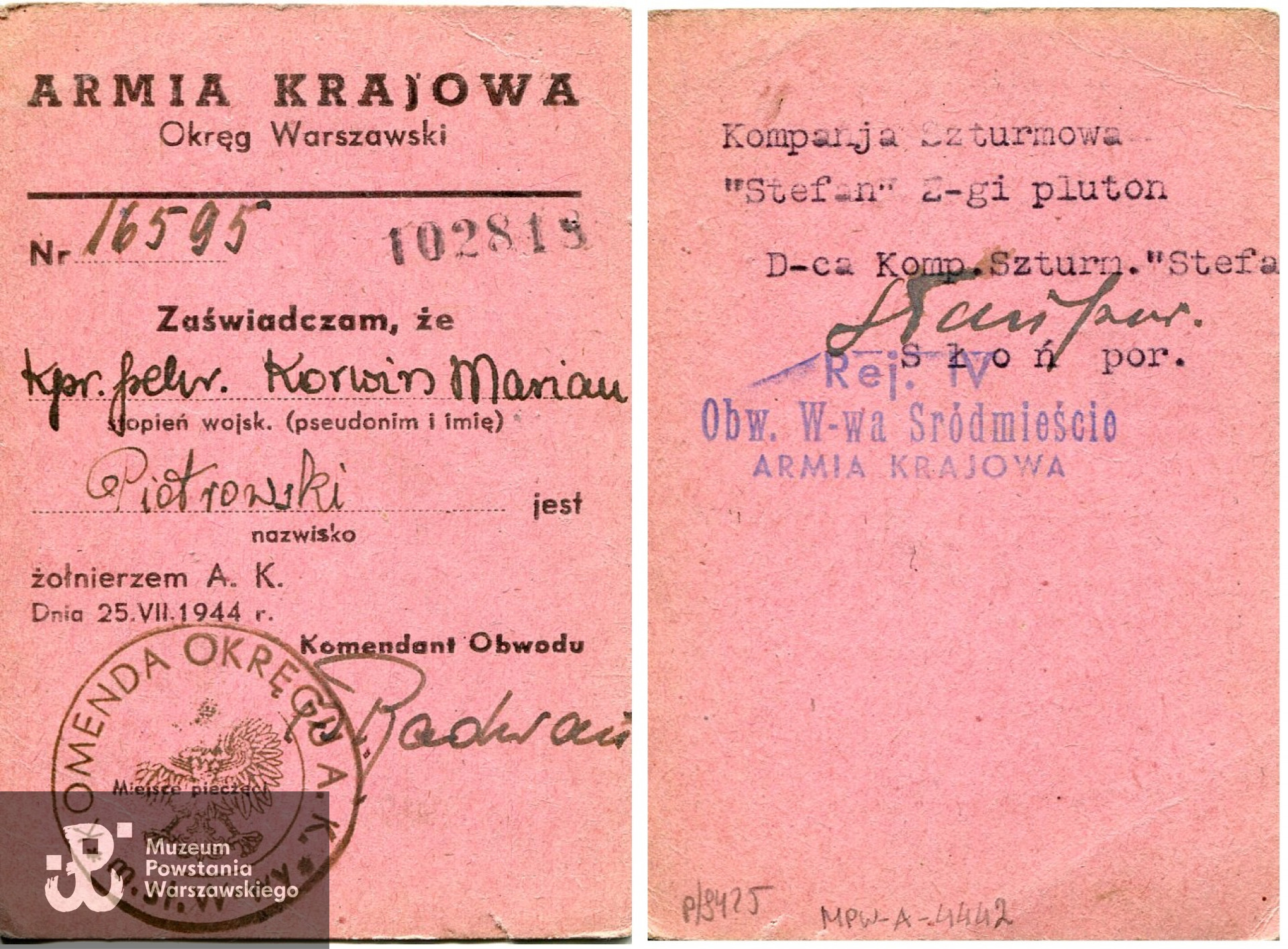 zbiory Muzeum Powstania Warszawskiego syg. MPW-A-4442