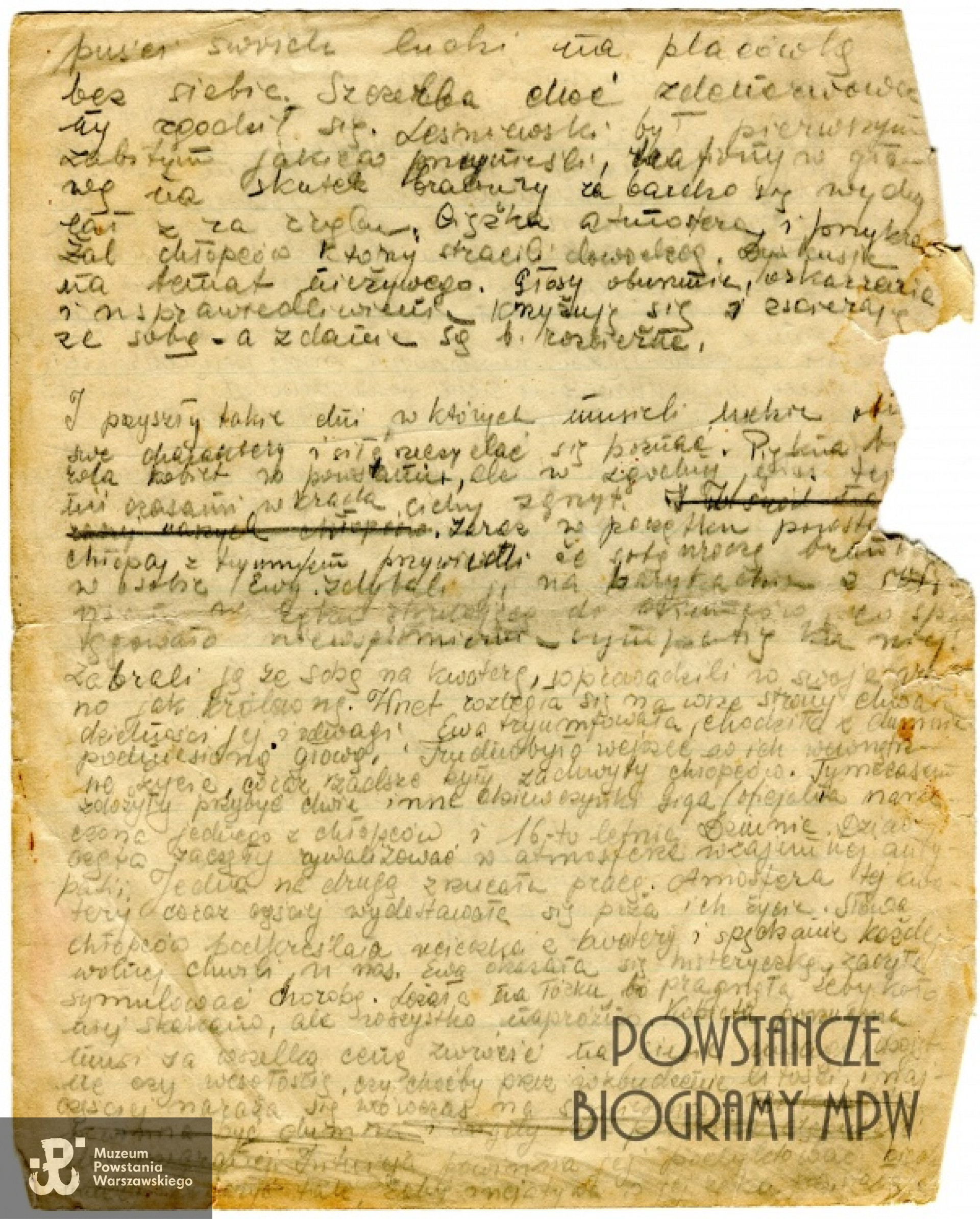 Ocalałe strony pamiętnika Barbary Bobrownickiej. Z archiwum rodzinnego Krystyny Nowackiej