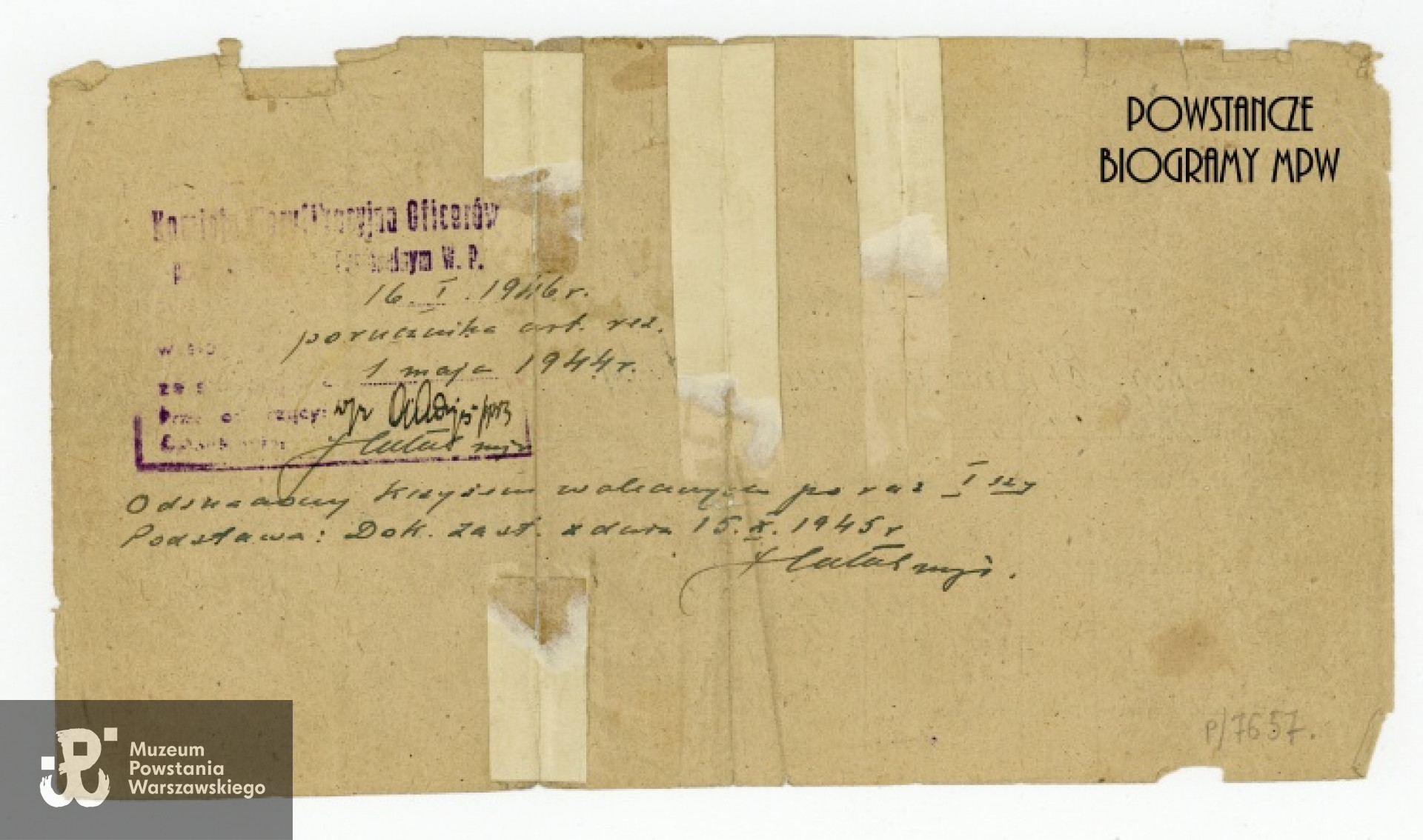 Ze zbiorów Muzeum Powstania Warszawskiego, sygn. P/7657
