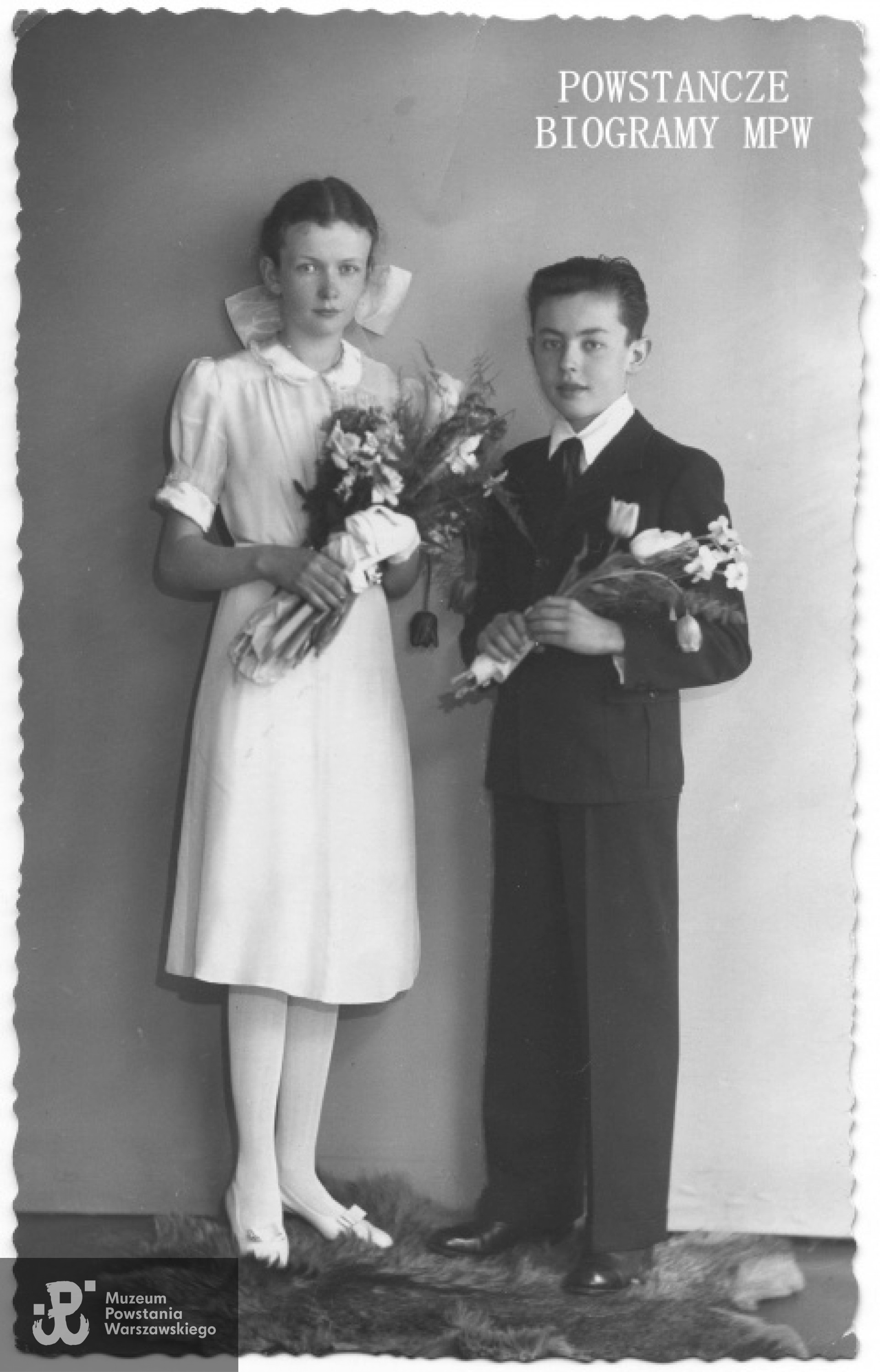 Halina z bratem Zbigniewem (Zbigniew został w 1943 r. aresztowany przez Niemców i wkrótce zginął  w obozie koncentracyjnym Auschwitz).Fot. z archiwum rodzinnego p. Małgorzaty Świętanowskiej - Szcześniak.