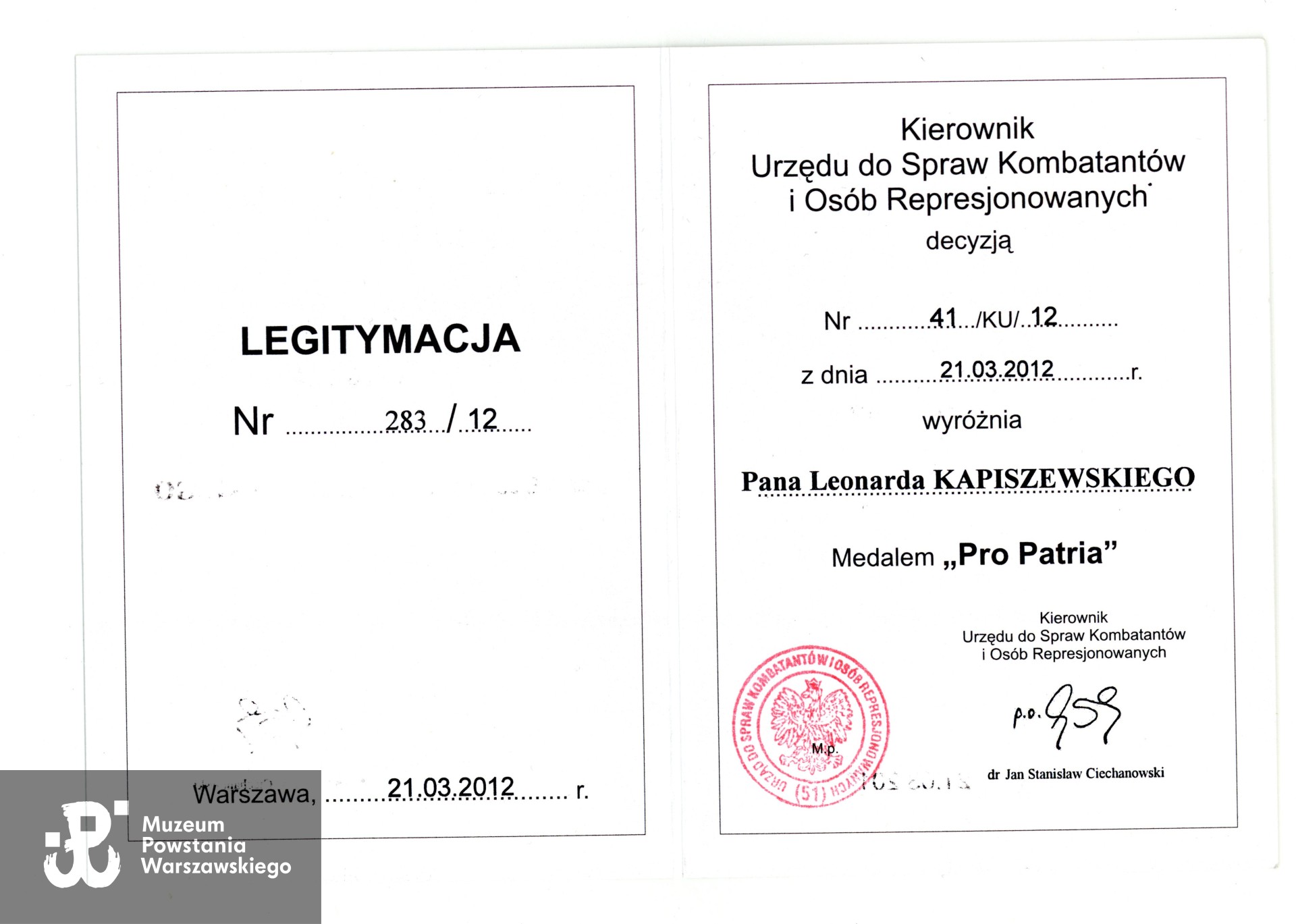 Ze zbiorów prywatnych  Powstańca, udostępnił p. Leonard Kapiszewski ps. Ryś.