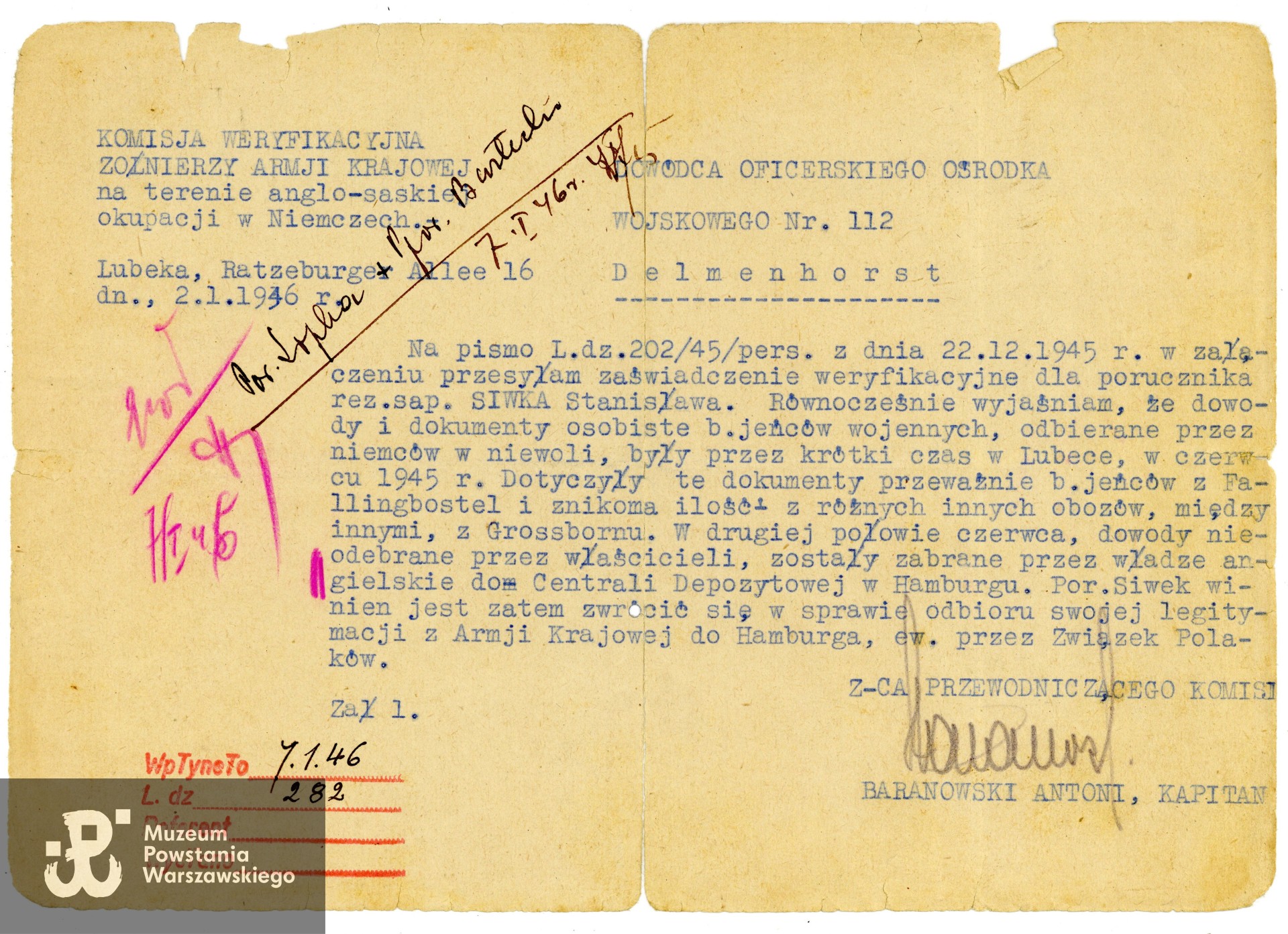 Ze zbiorów rodzinnych p. Sebastiana Włodka, prawnuka Powstańca. Skany wykonano w Muzeum Powstania Warszawskiego, 05/2025