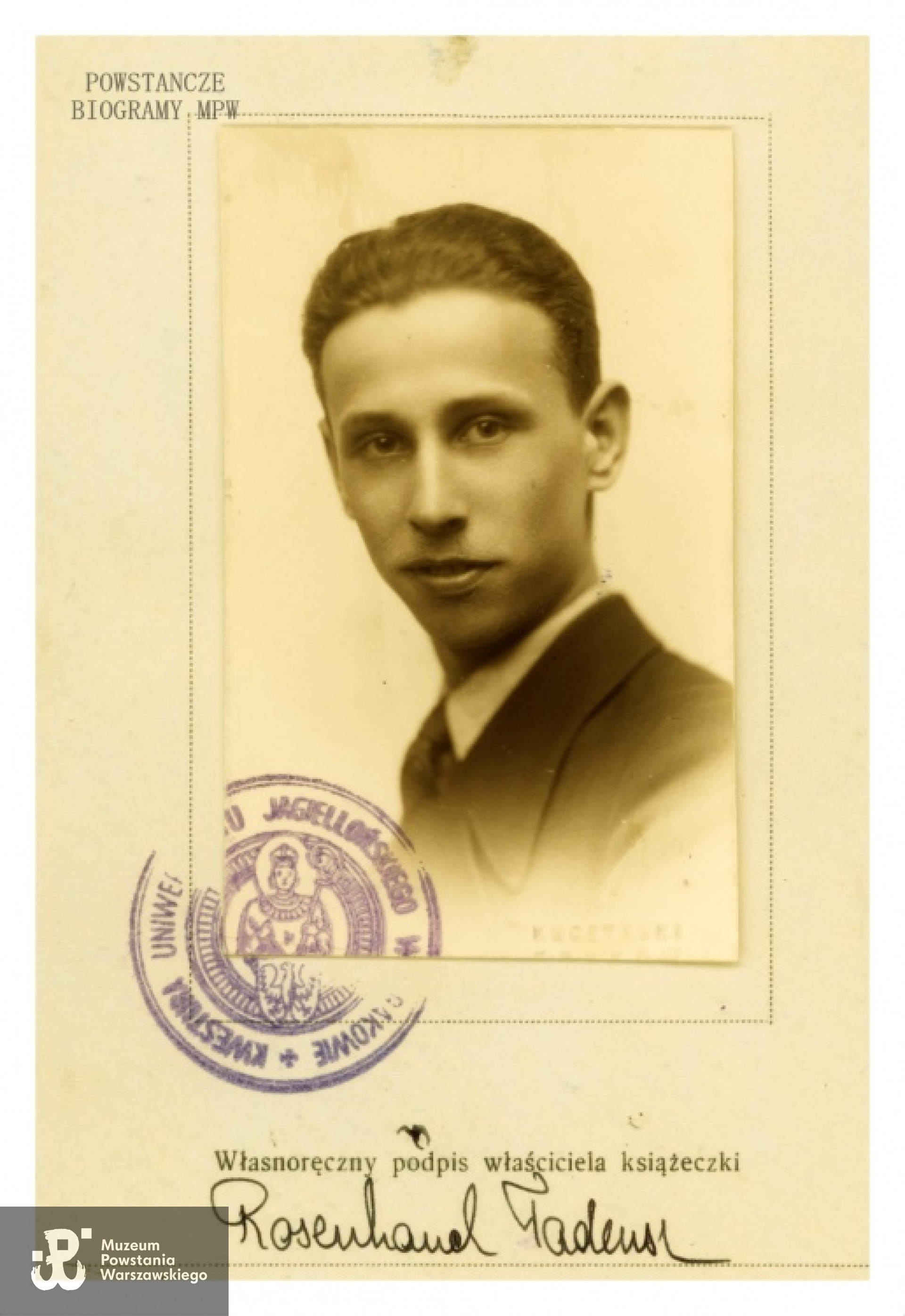 Tadeusz Rosenhauch "Edward". Fot. wykonane w 1937 roku. Archiwum rodzinne